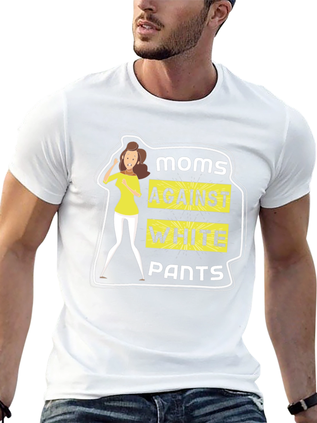 Black Moms Against White Pants Graphic Tee view 13