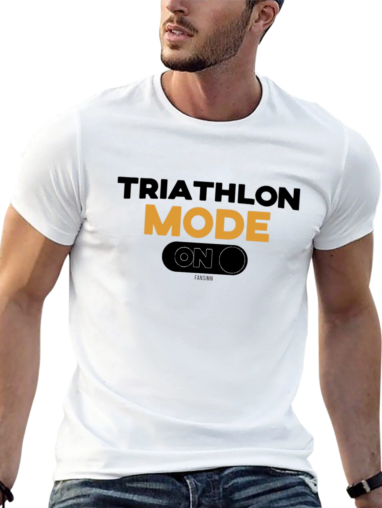 Triathlon Mode On Black T-Shirt - 13