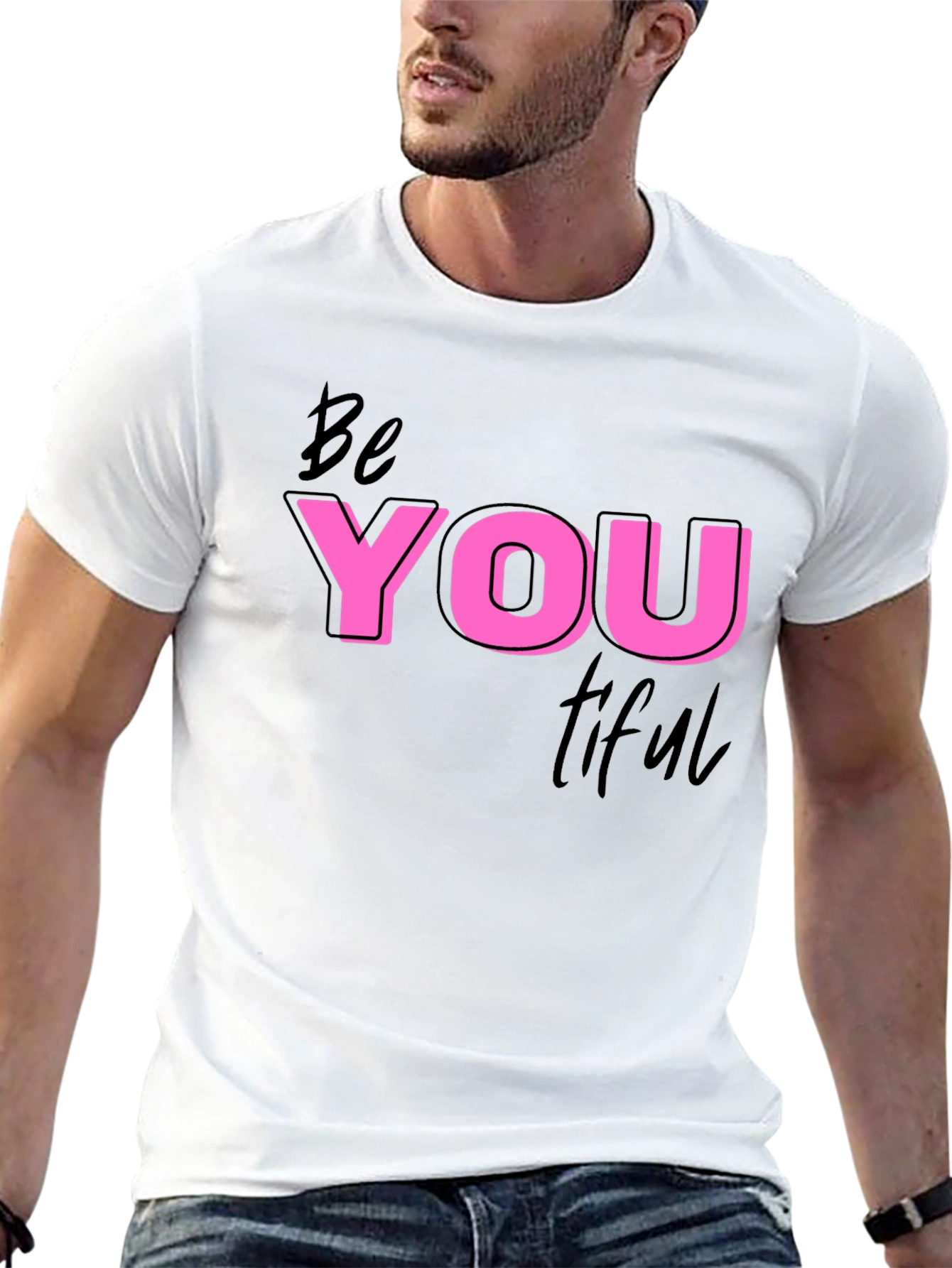 Black Be You Tiful Black Graphic Tee view 13