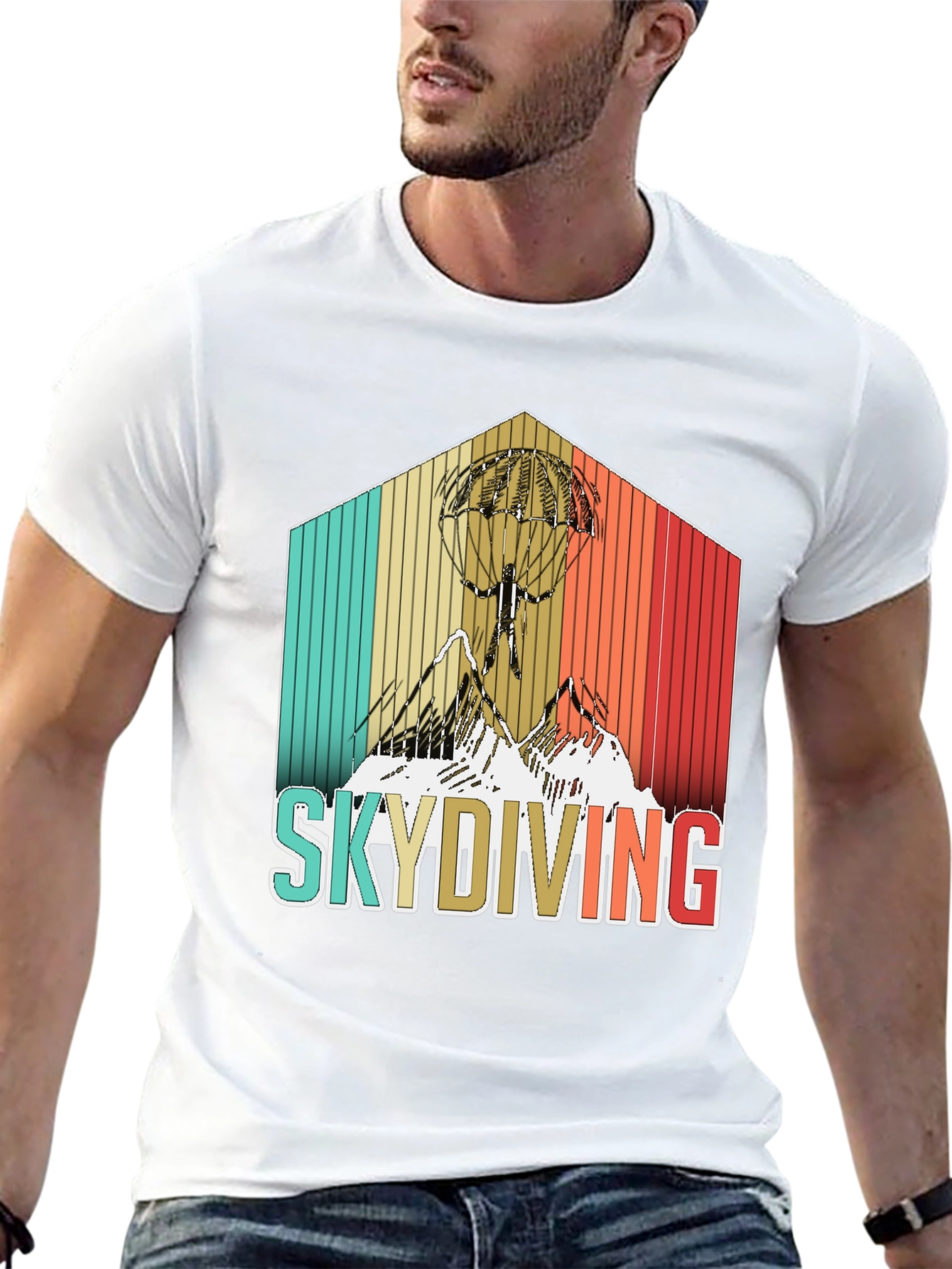 Black Retro Skydiving T-Shirt - Vintage Style Adventure Tee view 13
