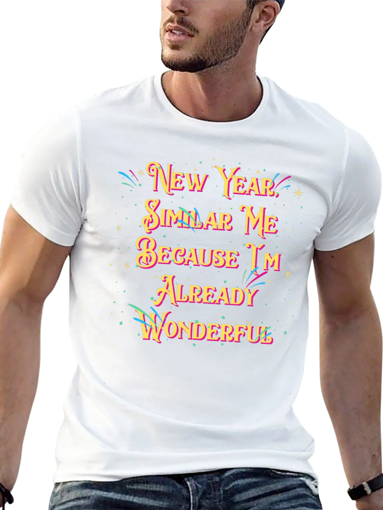 Black New Year Similar Me Wonderful Black Graphic Tee view 13