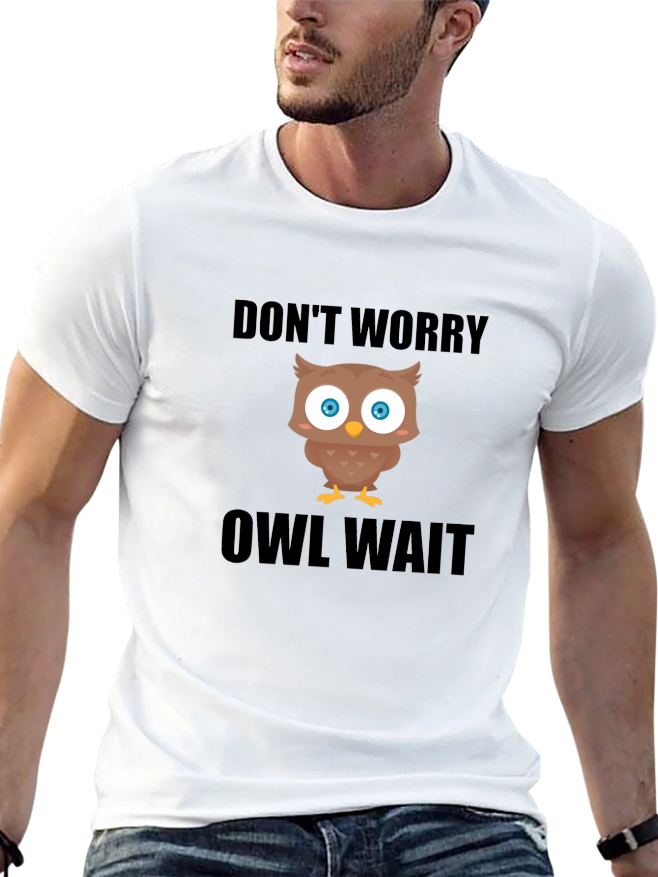 Black Don't Worry Owl Wait T-Shirt view 13