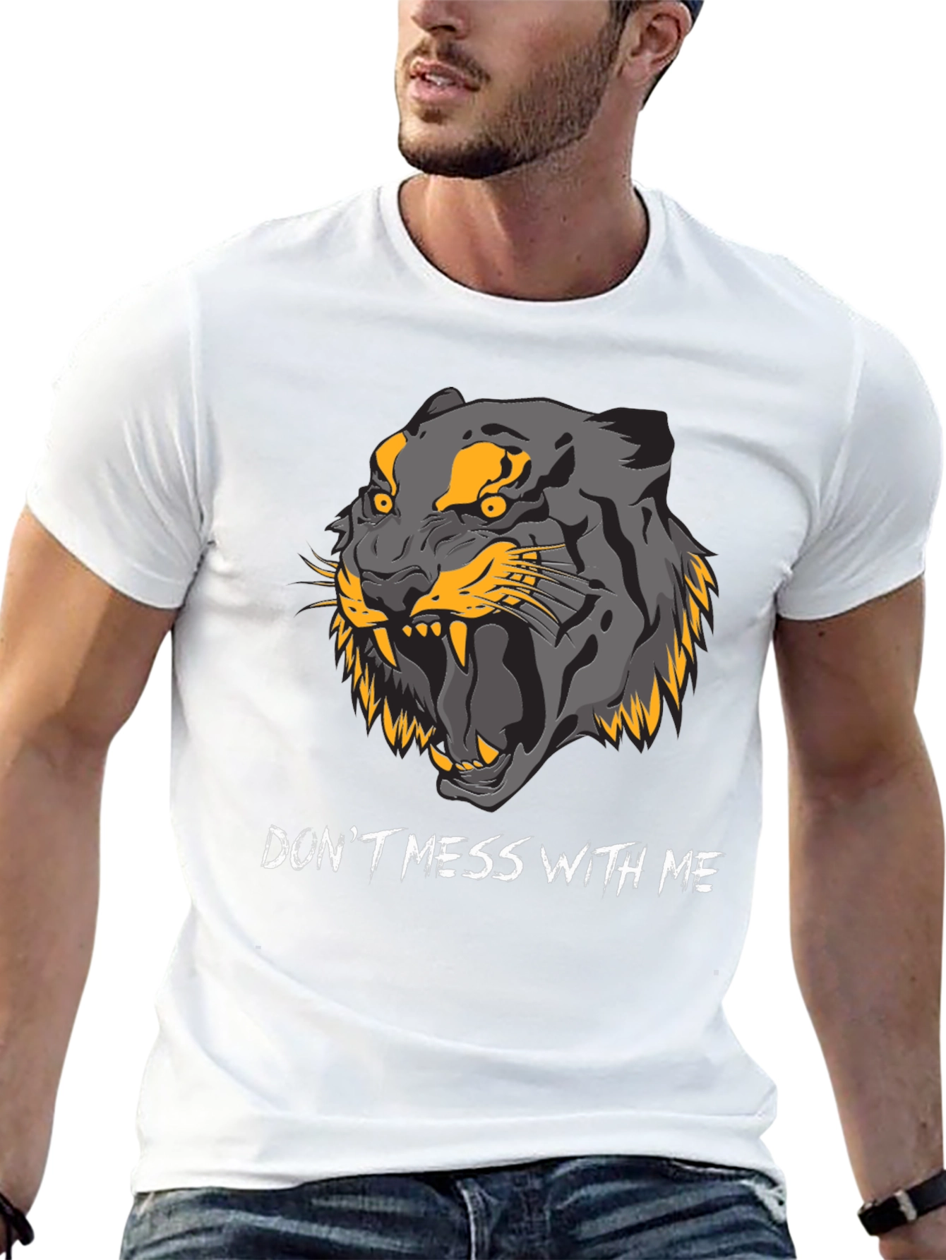 Black Don't Mess With Me Tiger Graphic Tee view 13