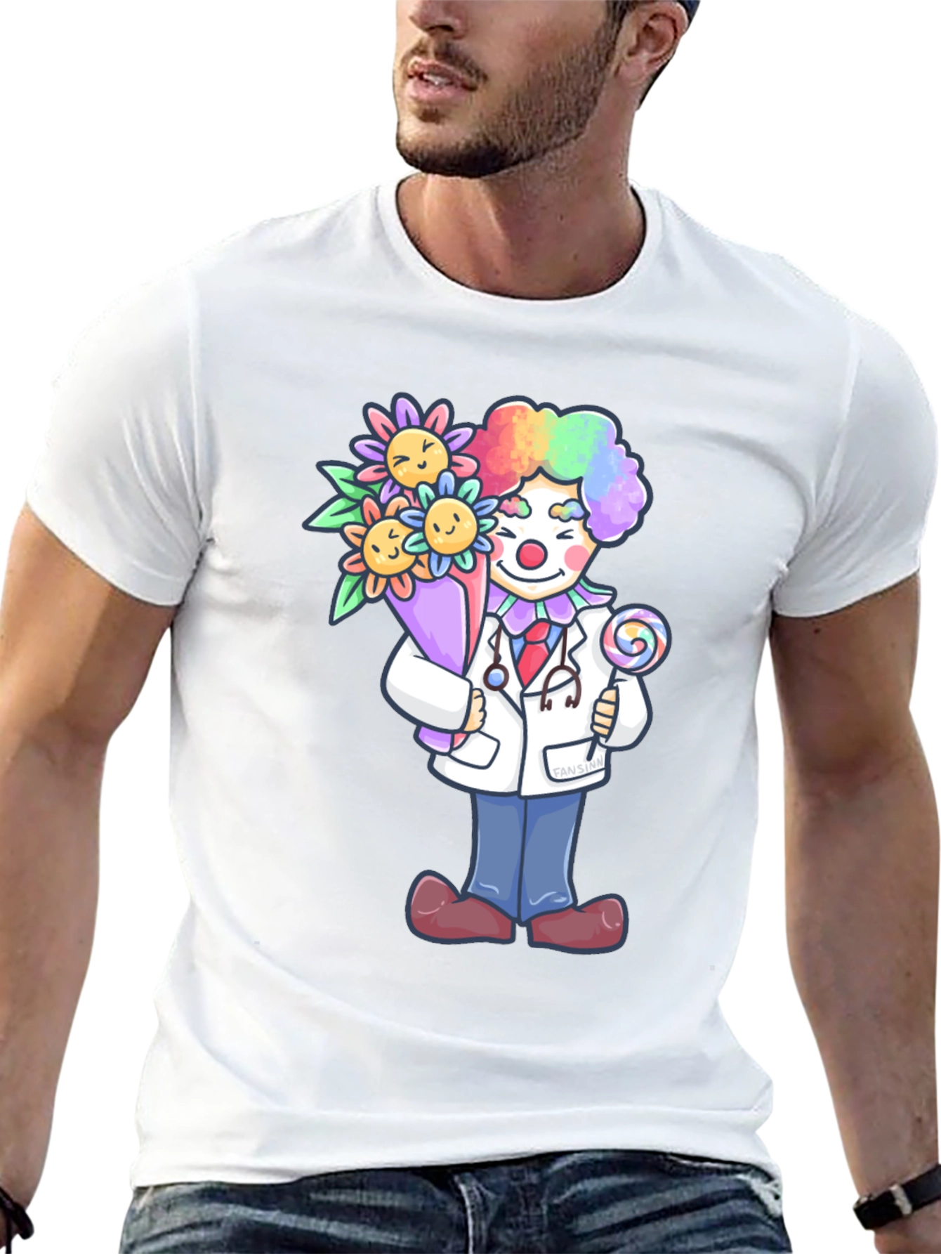 Black Clown Doctor Graphic Tee - Funny Medical Shirt view 13