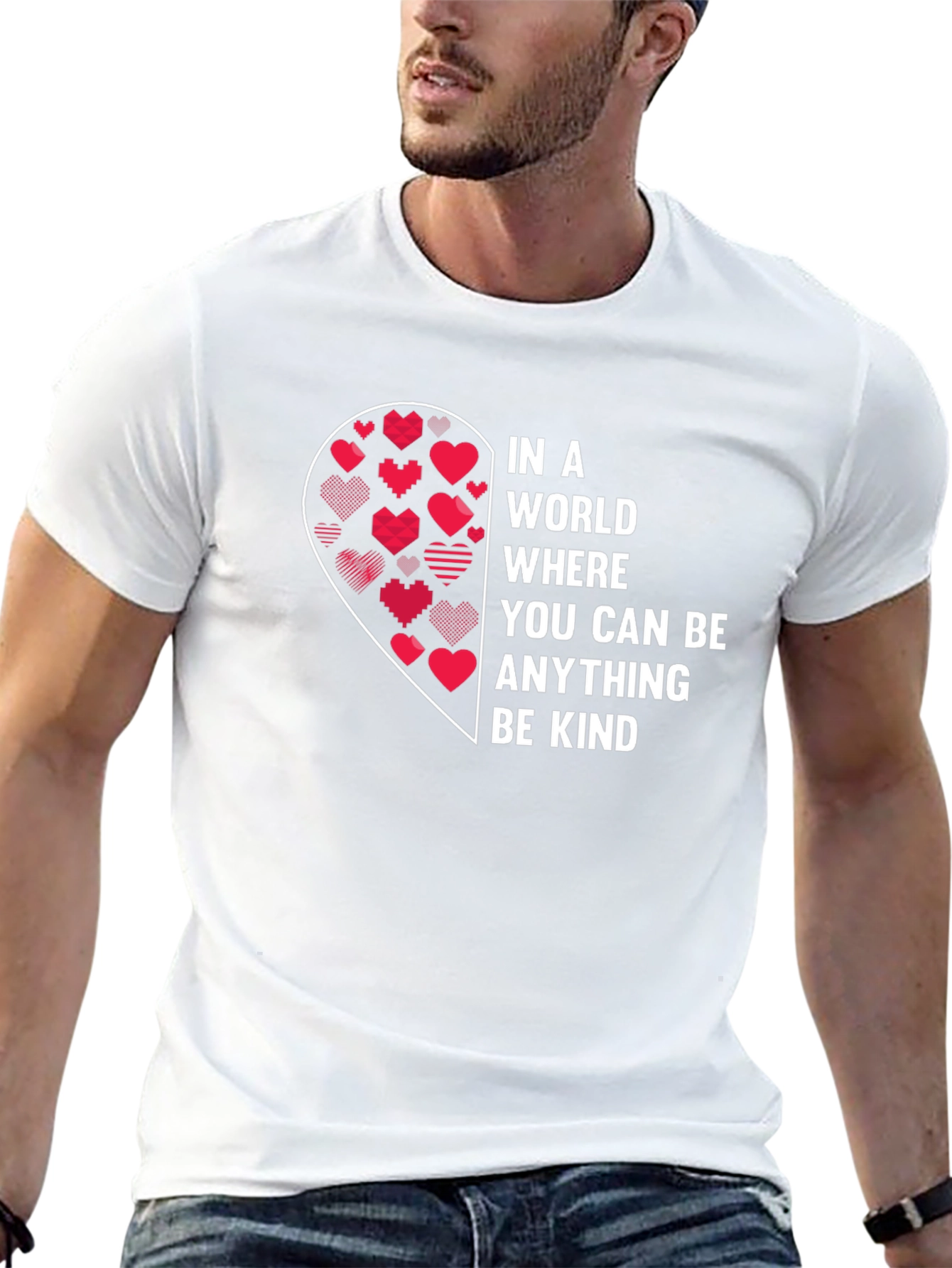 Black Be Kind Heart Graphic T-Shirt view 13