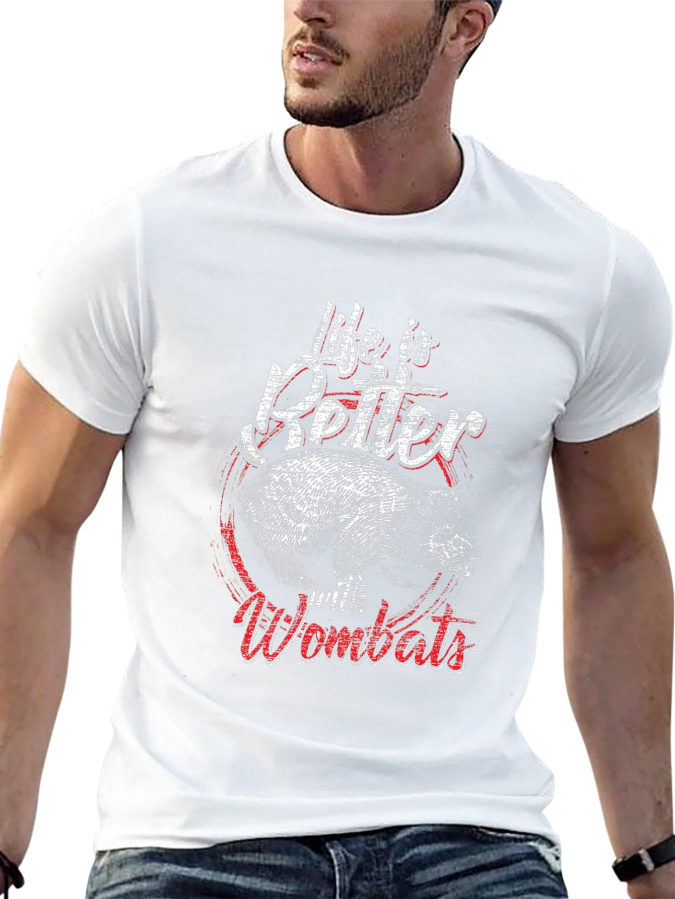 Black Life is Better with Wombats Black T-Shirt view 13