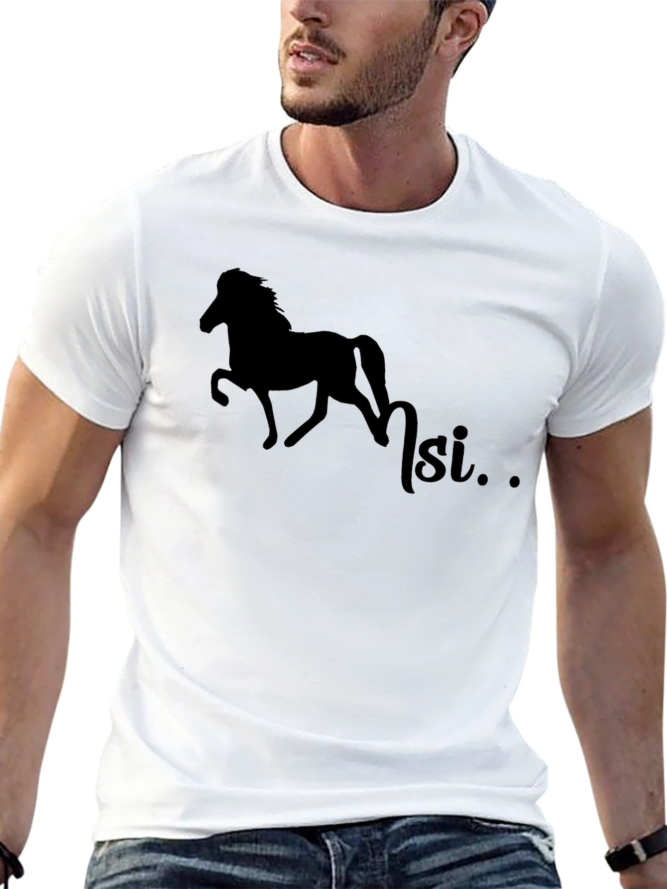Black Silhouette Horse T-Shirt - Equestrian Style view 13