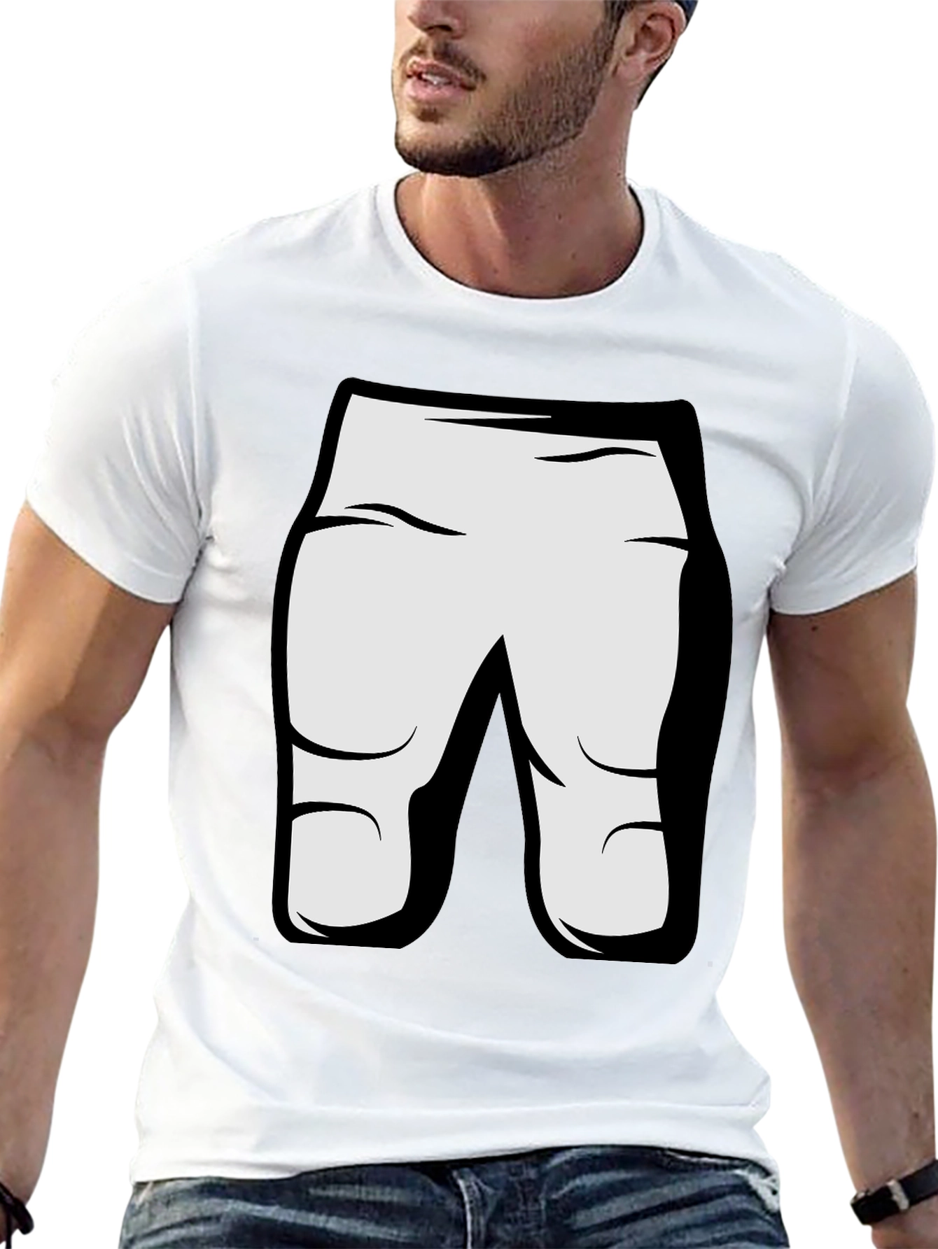 Black Funny Cartoon Character T-Shirt - Black view 13