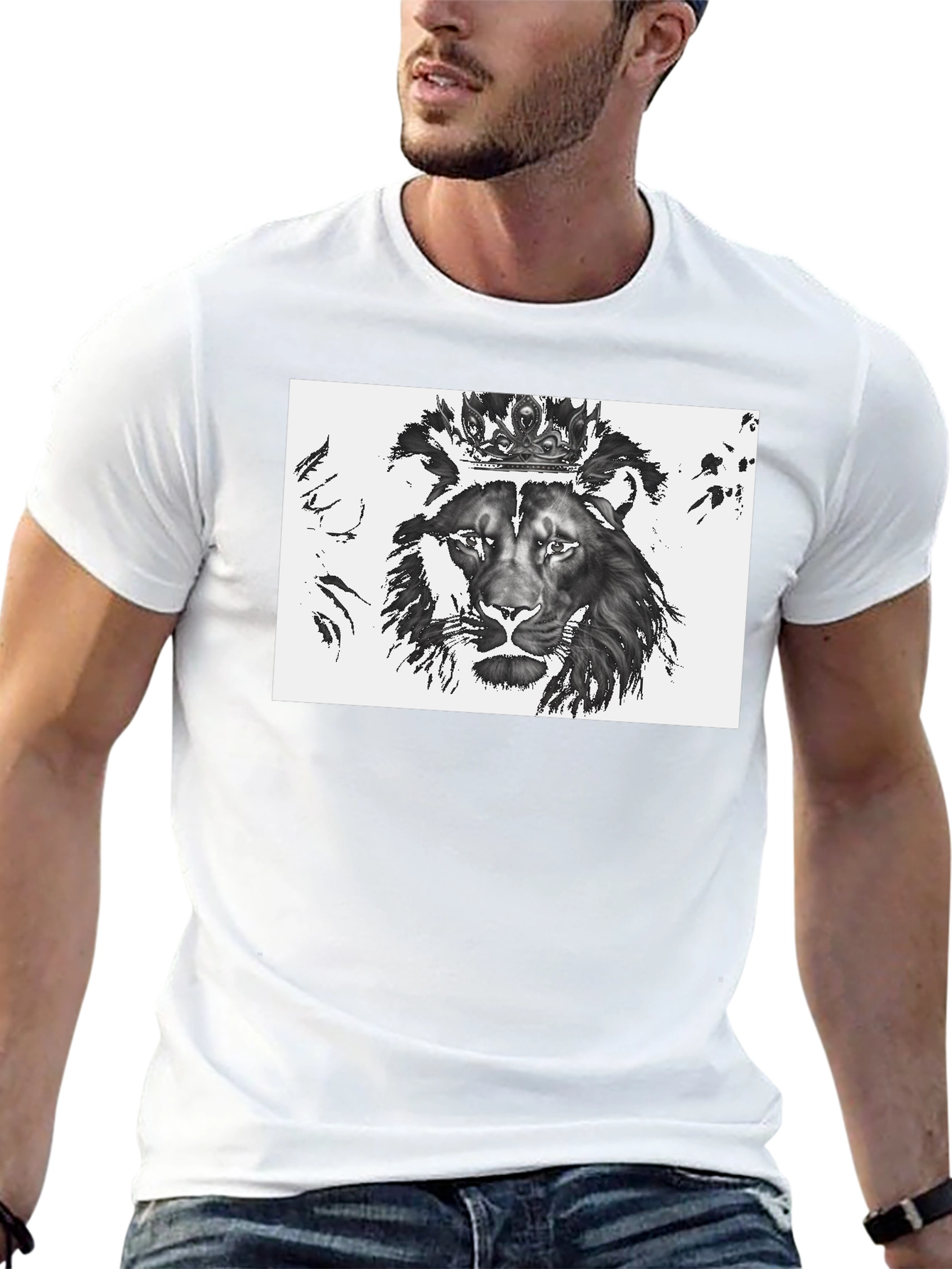 Black Lion King Graphic Tee - Black Cotton Blend view 13