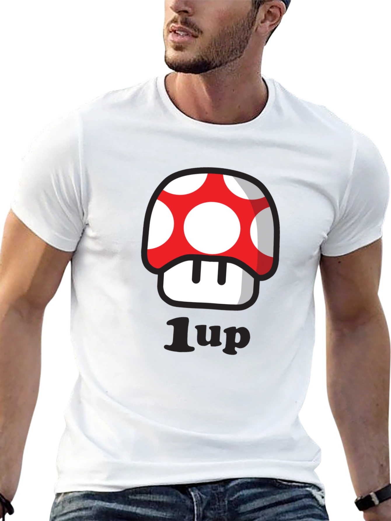 Black 1-Up Mushroom T-Shirt - Gamer Style! view 13
