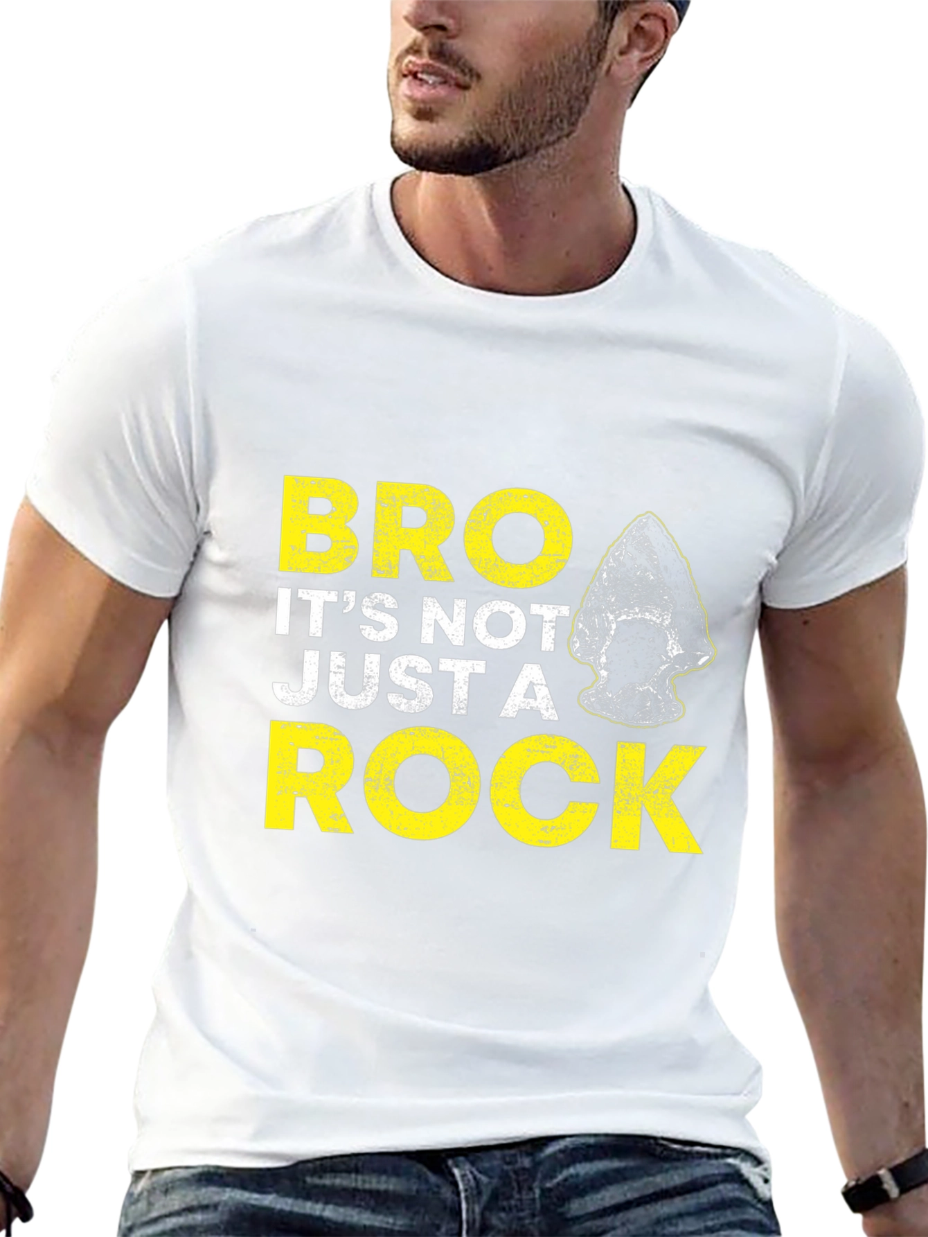 Black "Bro It's Not Just a Rock" Graphic T-Shirt view 13
