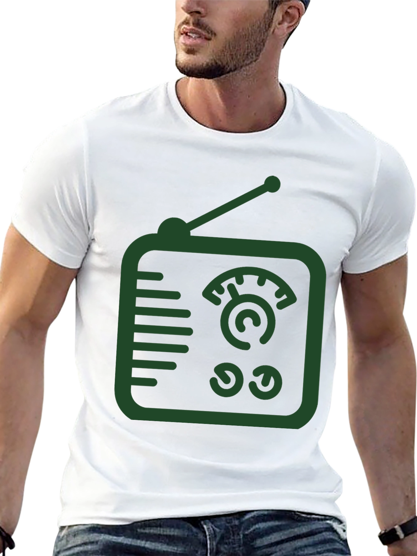 Black Retro Radio Graphic Tee - Cool Vintage Style view 13
