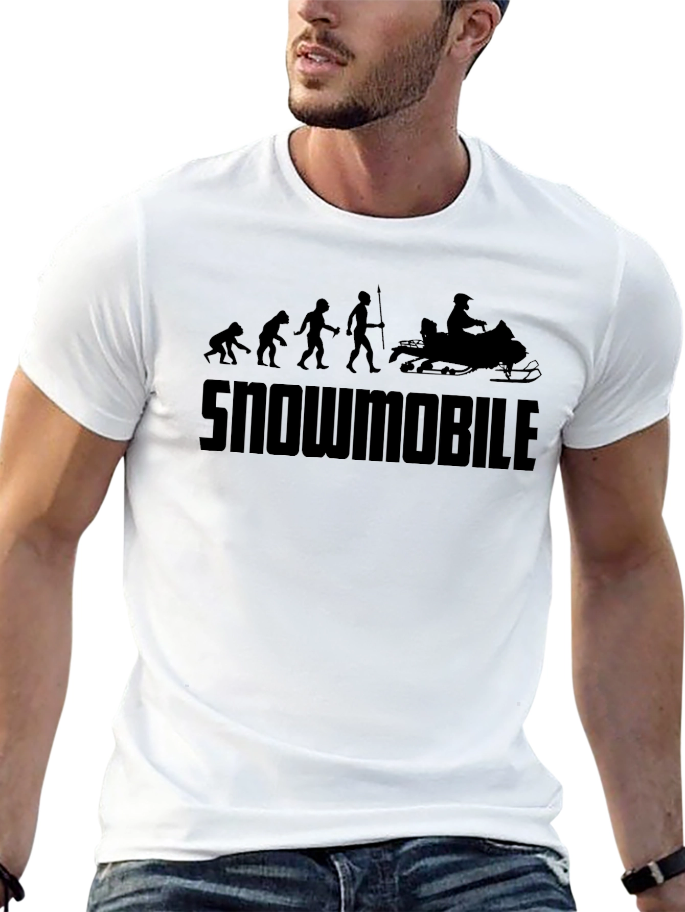 Snowmobile Evolution Graphic T-Shirt - Black - 13
