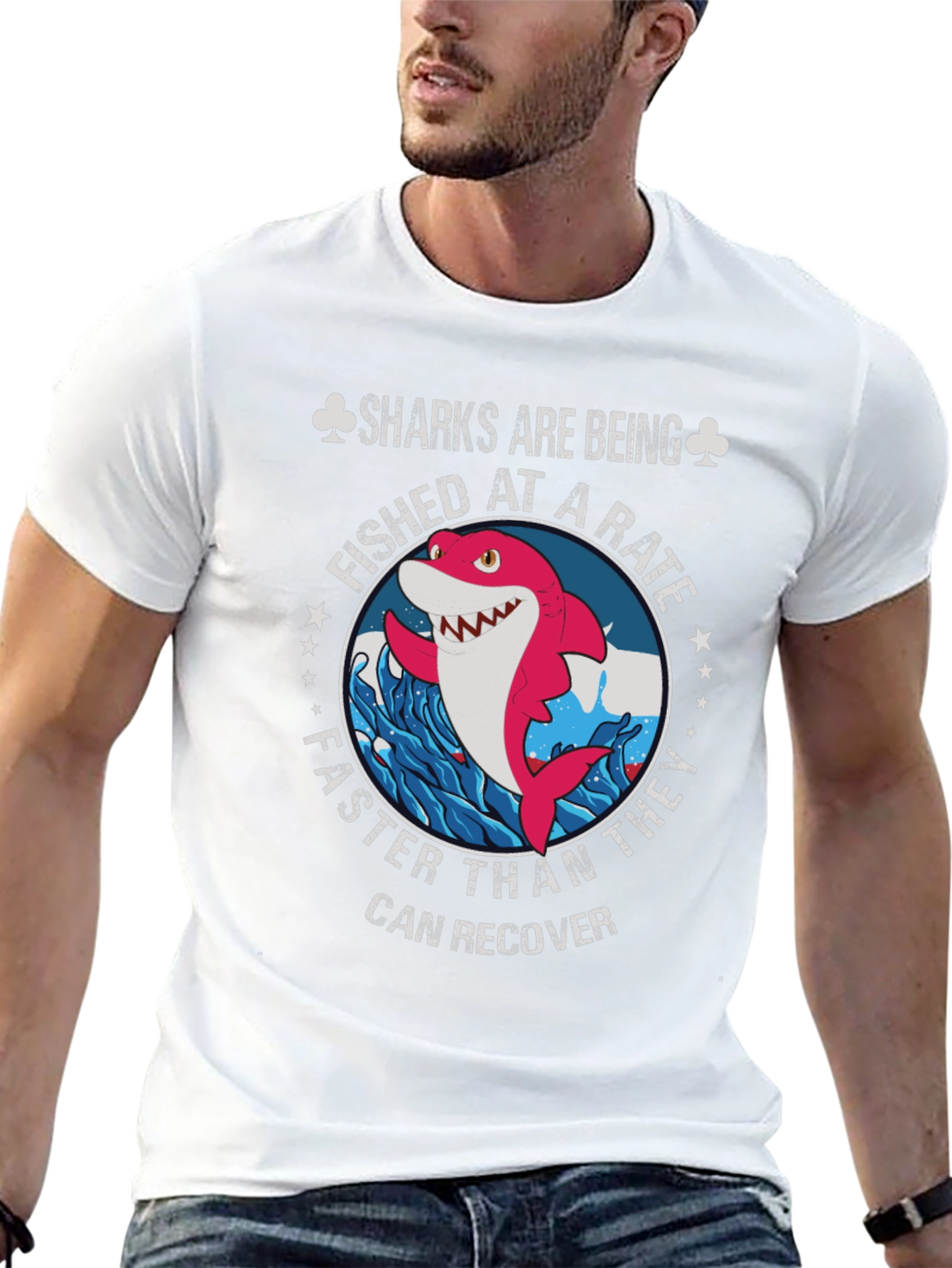 Shark Conservation T-Shirt - Sharks Are Being Fished At A Rate - 13