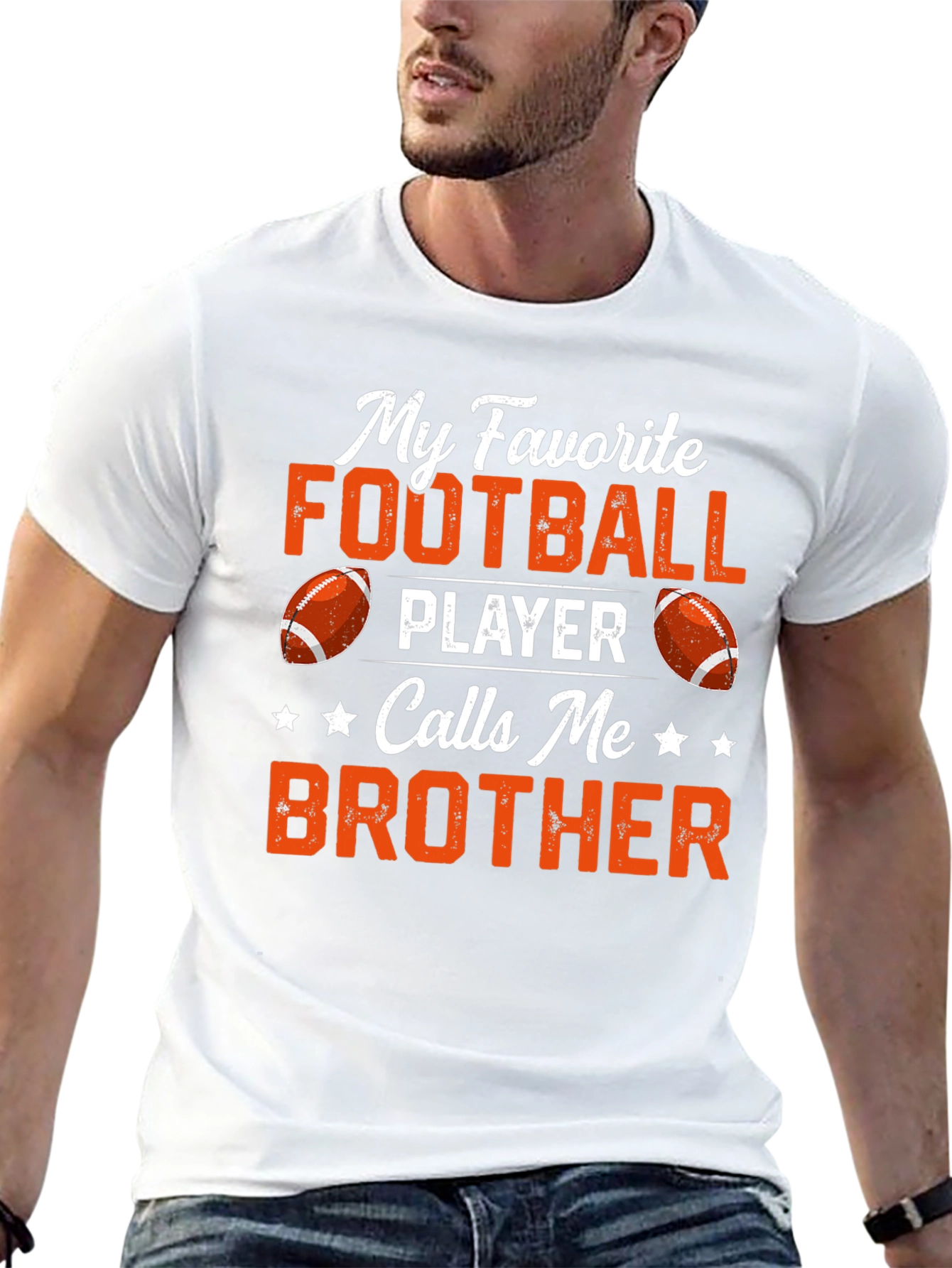 Black Football Brother T-Shirt view 13
