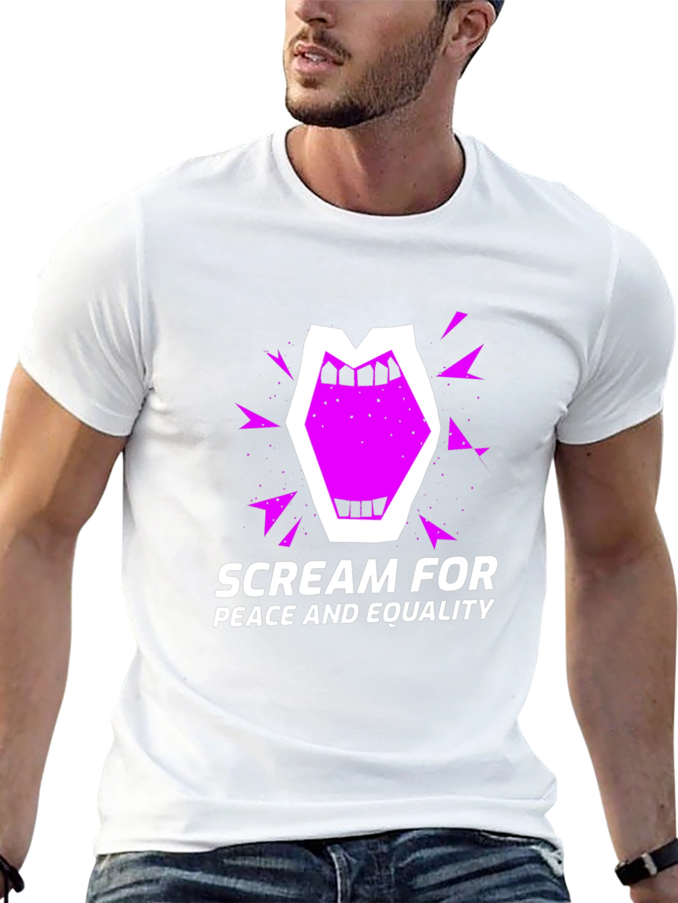 Black Scream for Peace Tee - Equality Advocate Shirt view 13