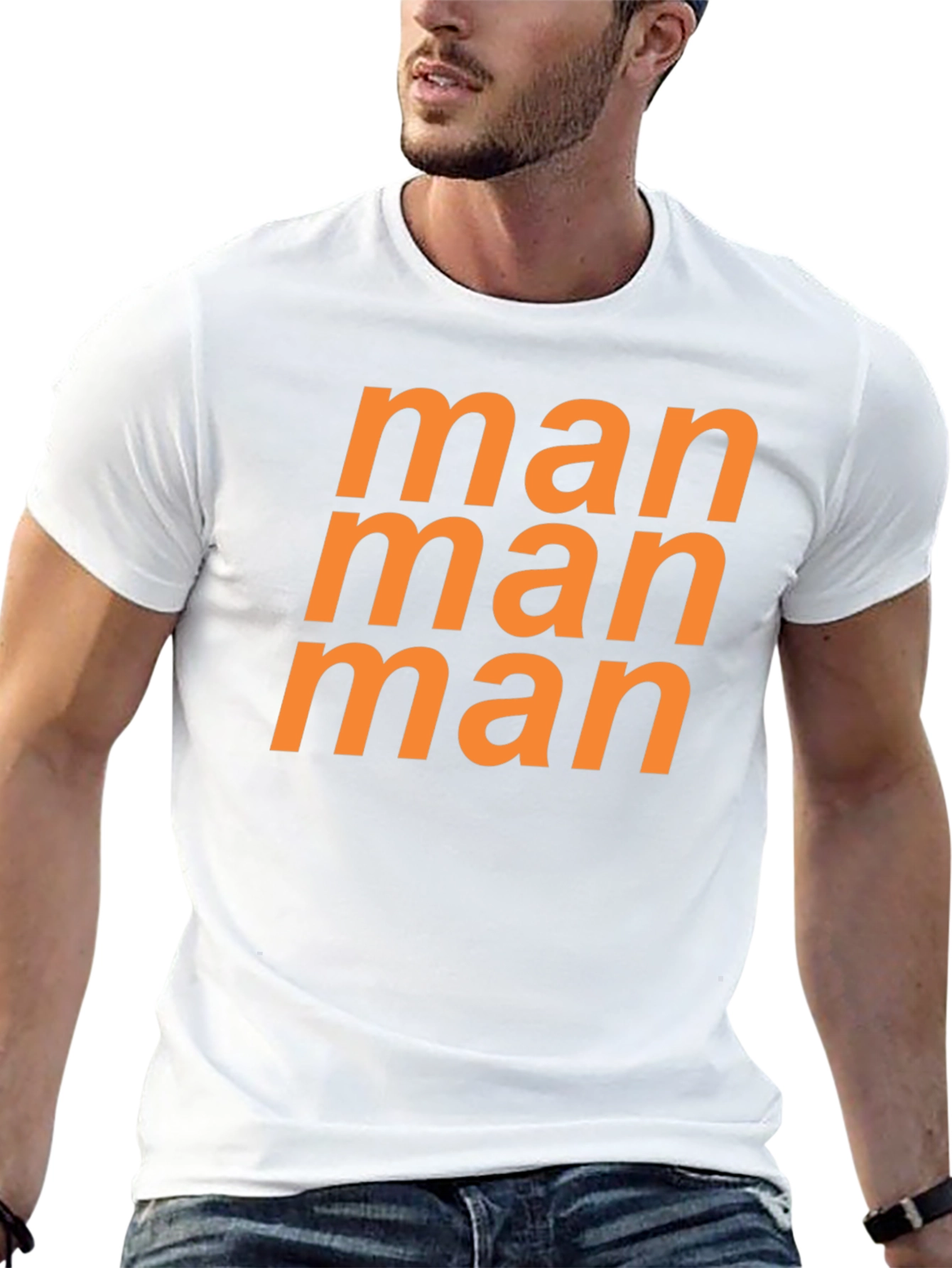 Black Man Graphic Tee - Bold Orange Print view 13
