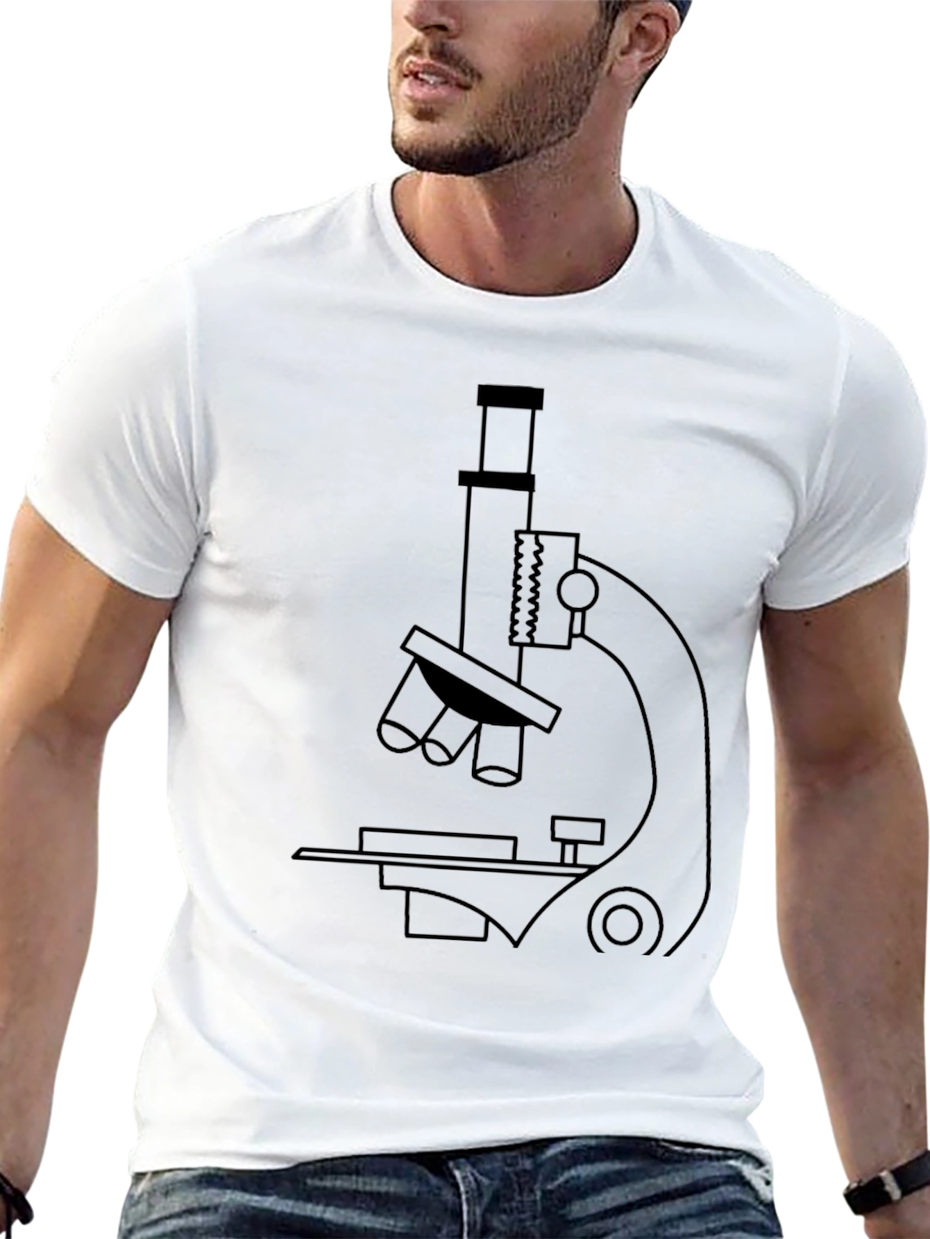 Black Microscope Graphic Print T-Shirt - Science Tee view 13
