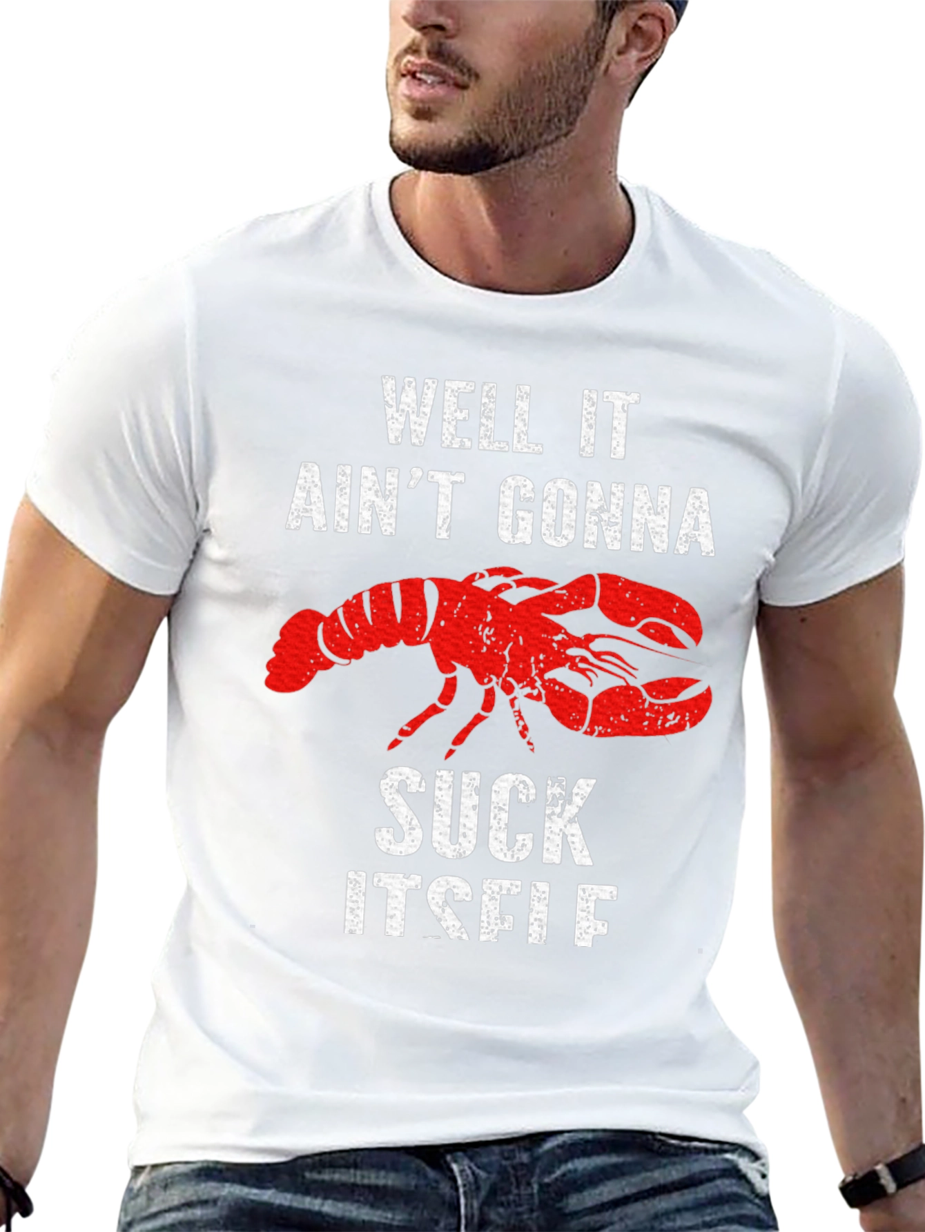 Black Well It Ain't Gonna Suck Itself Lobster Graphic Tee view 13