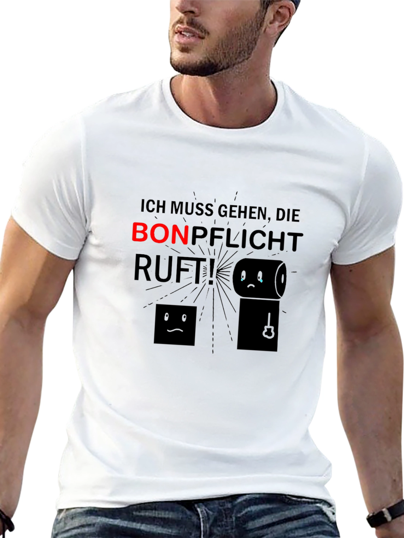Black Ich Muss Gehen T-Shirt - Bonpflicht Ruft! Funny Toilet Humor Tee view 13