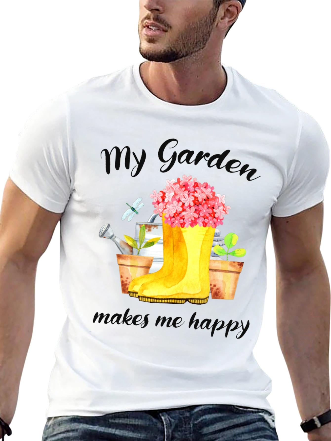 Black Gardening Lover T-Shirt - My Garden Makes Me Happy view 13