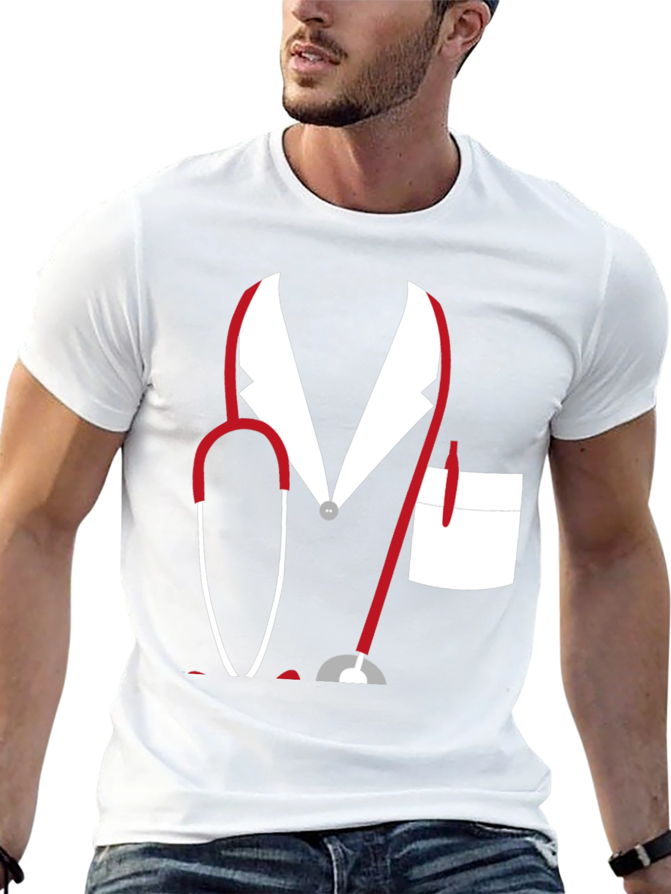 Black Doctor Costume T-Shirt - Funny Doctor Design view 13