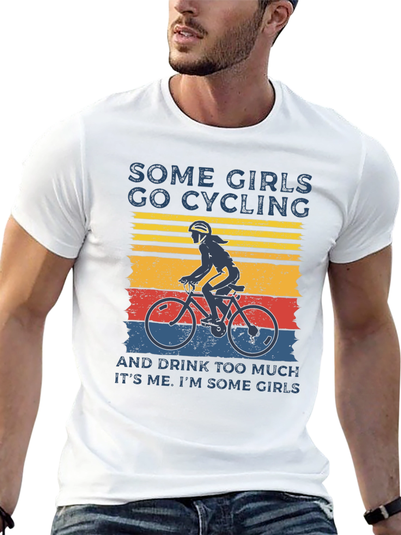 Black Some Girls Go Cycling T-Shirt view 13