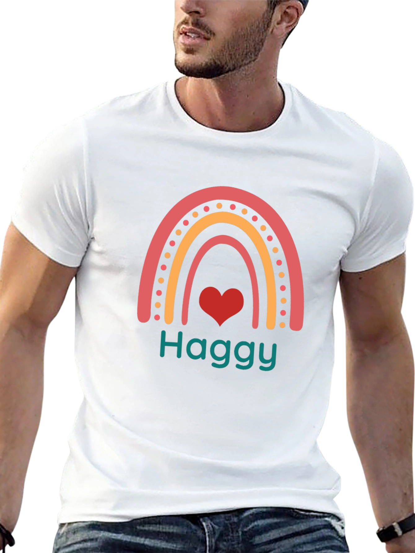 Black Haggy Rainbow Heart Tee - Black Cotton Blend view 13