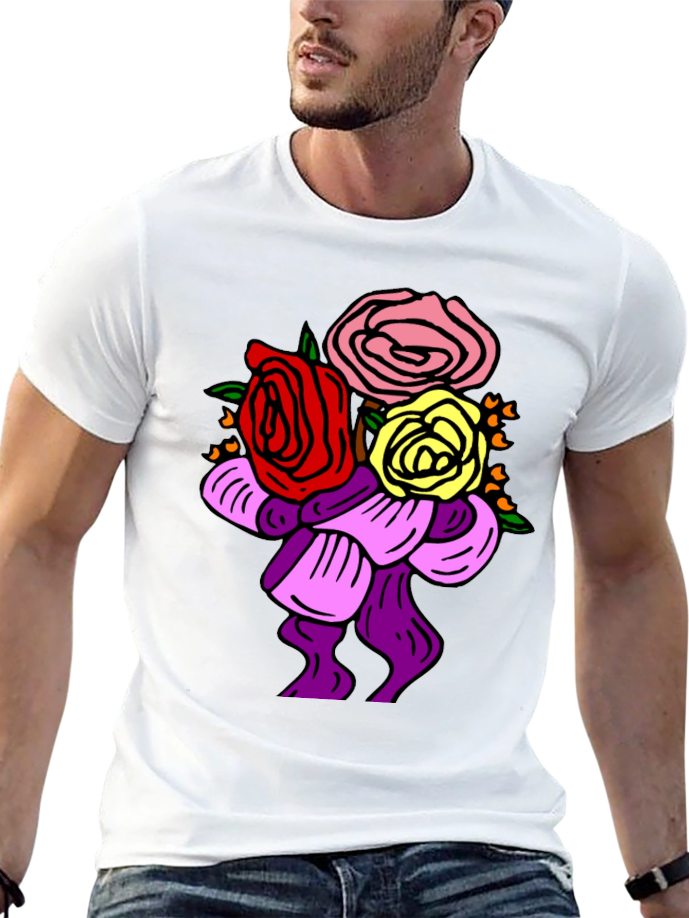 Black Floral Bouquet Graphic Tee view 13