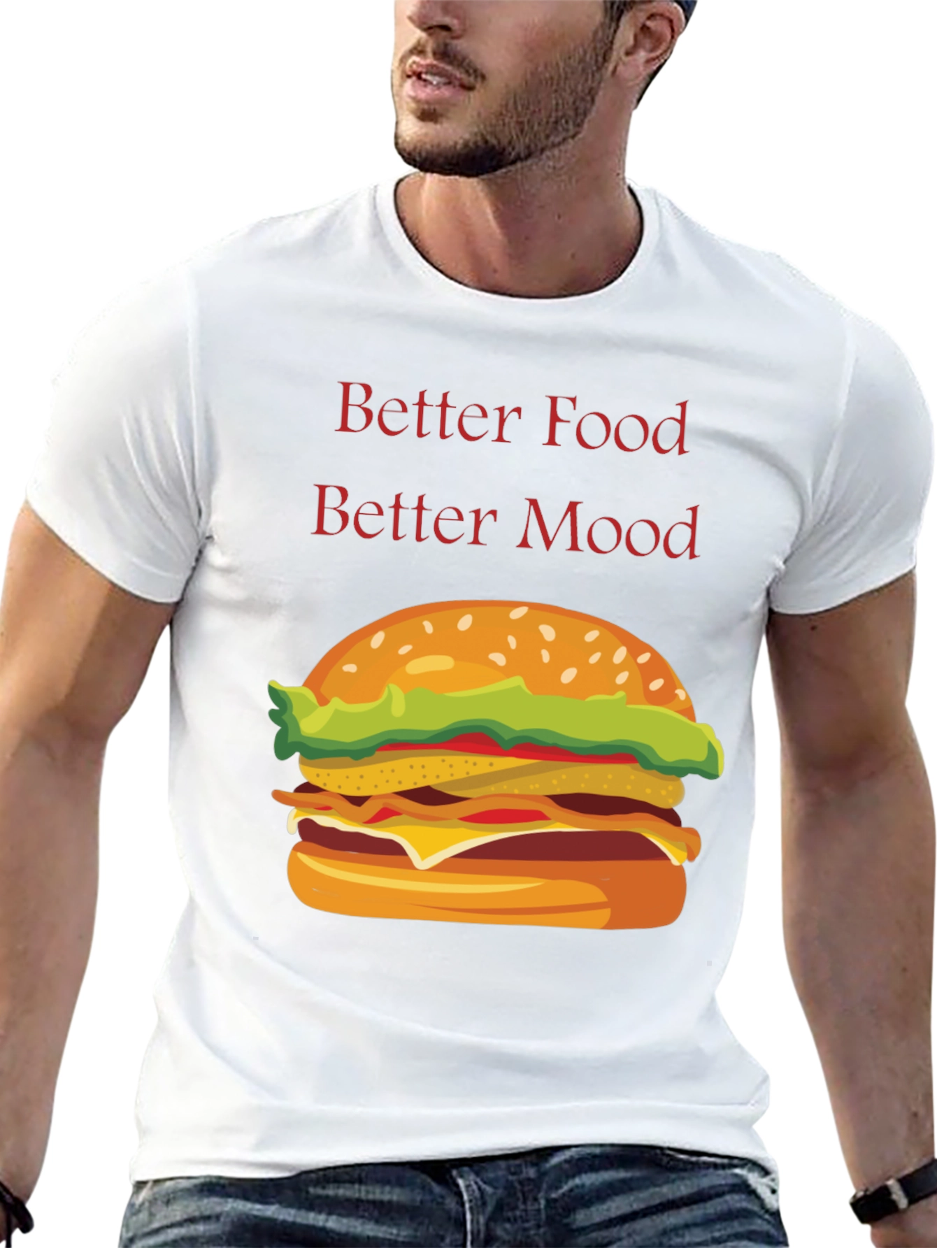 Black Better Food Better Mood T-Shirt view 13