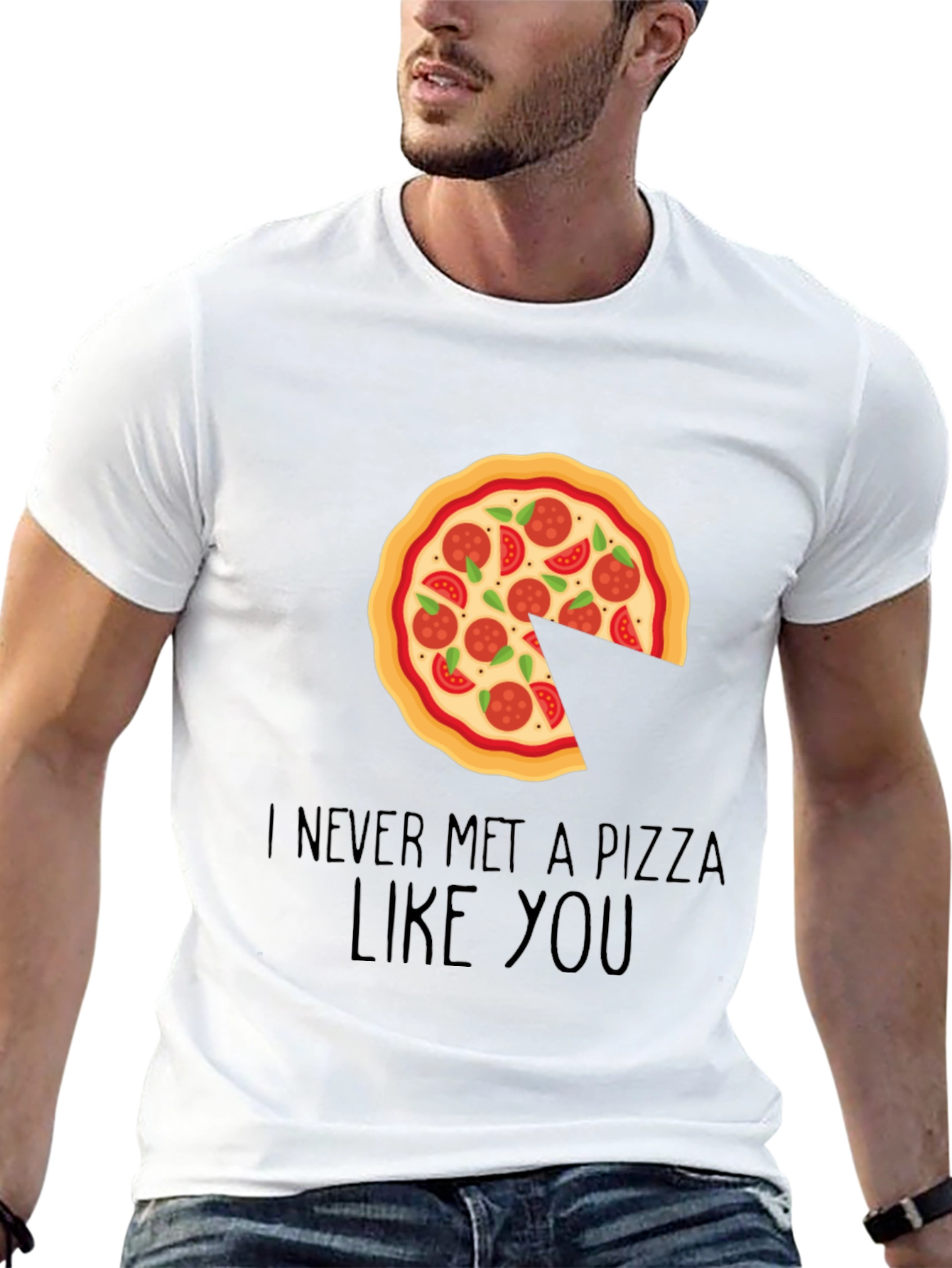 Pizza Slice Missing Graphic Tee - Unisex Black T-Shirt - 13
