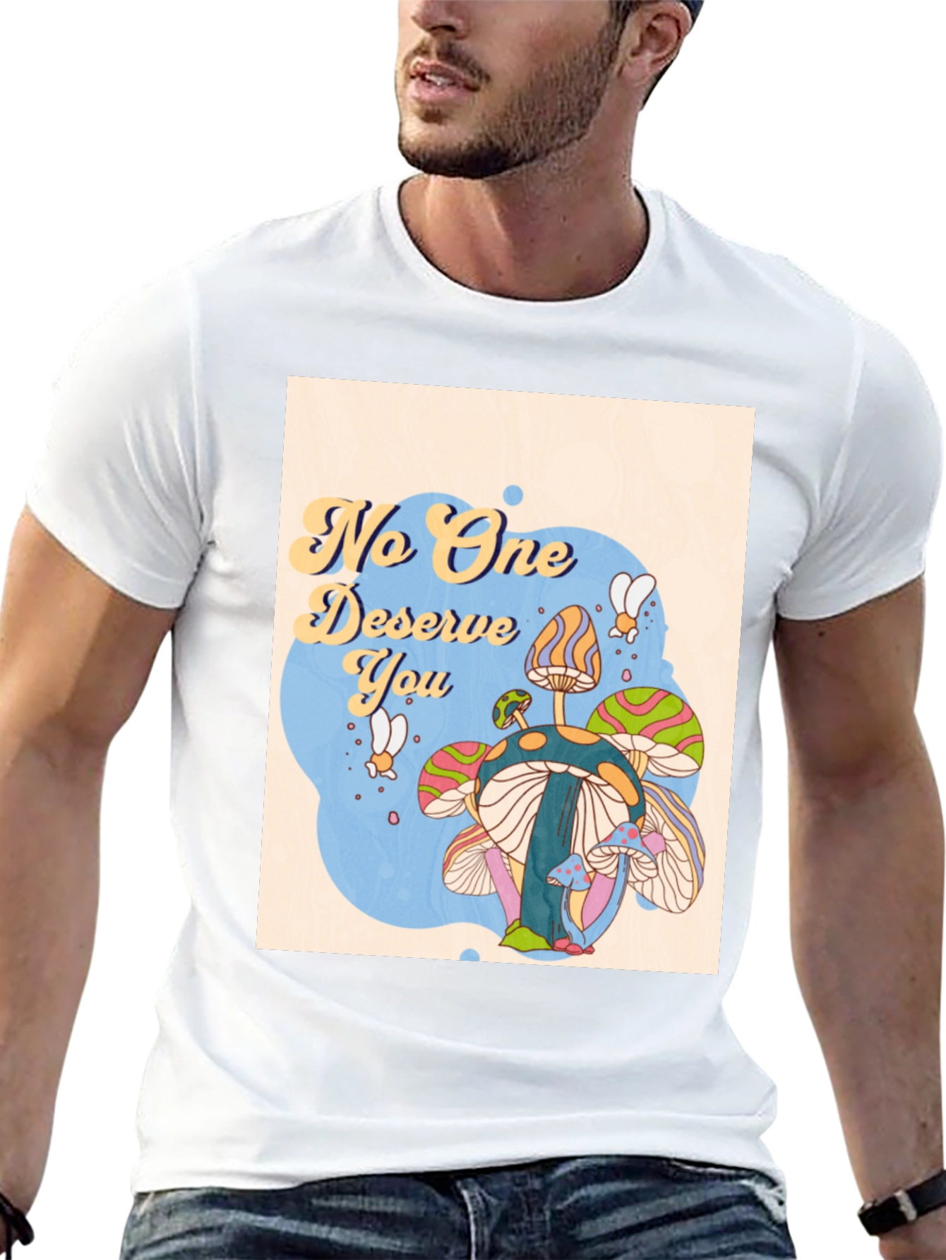 Black No One Deserves You Mushroom Graphic Tee view 13