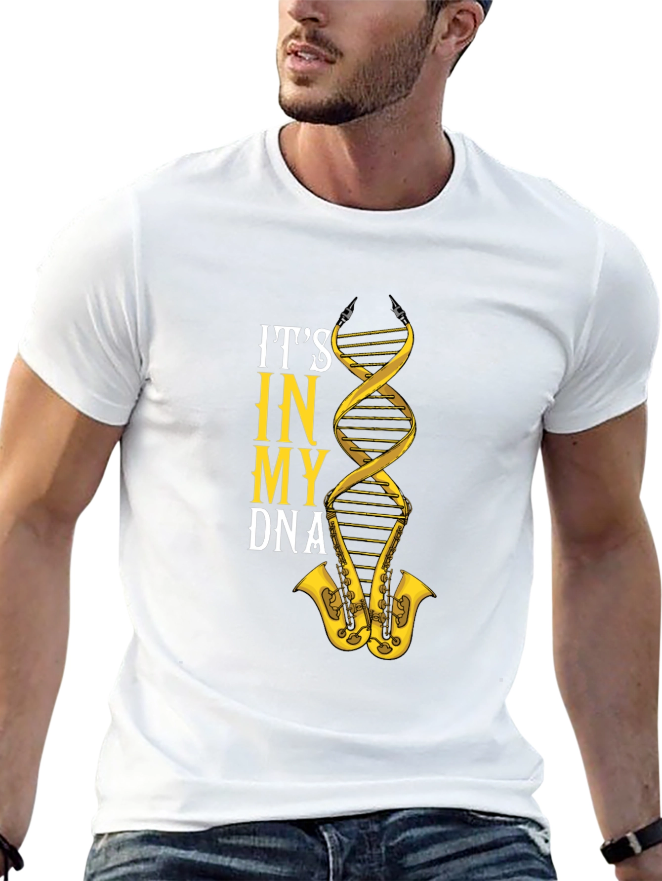 Black It's In My DNA Saxophone T-Shirt  view 13