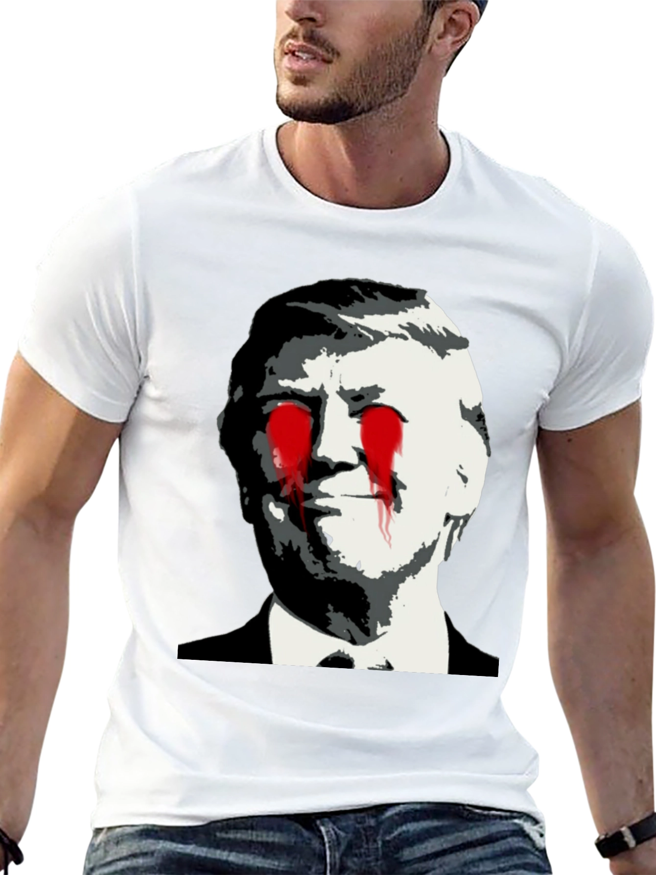 Black Political Statement T-Shirt - Graphic Design view 13