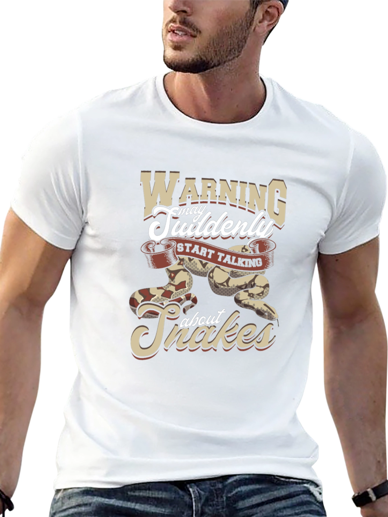 Black Warning May Suddenly Start Talking About Snakes Graphic Tee view 13