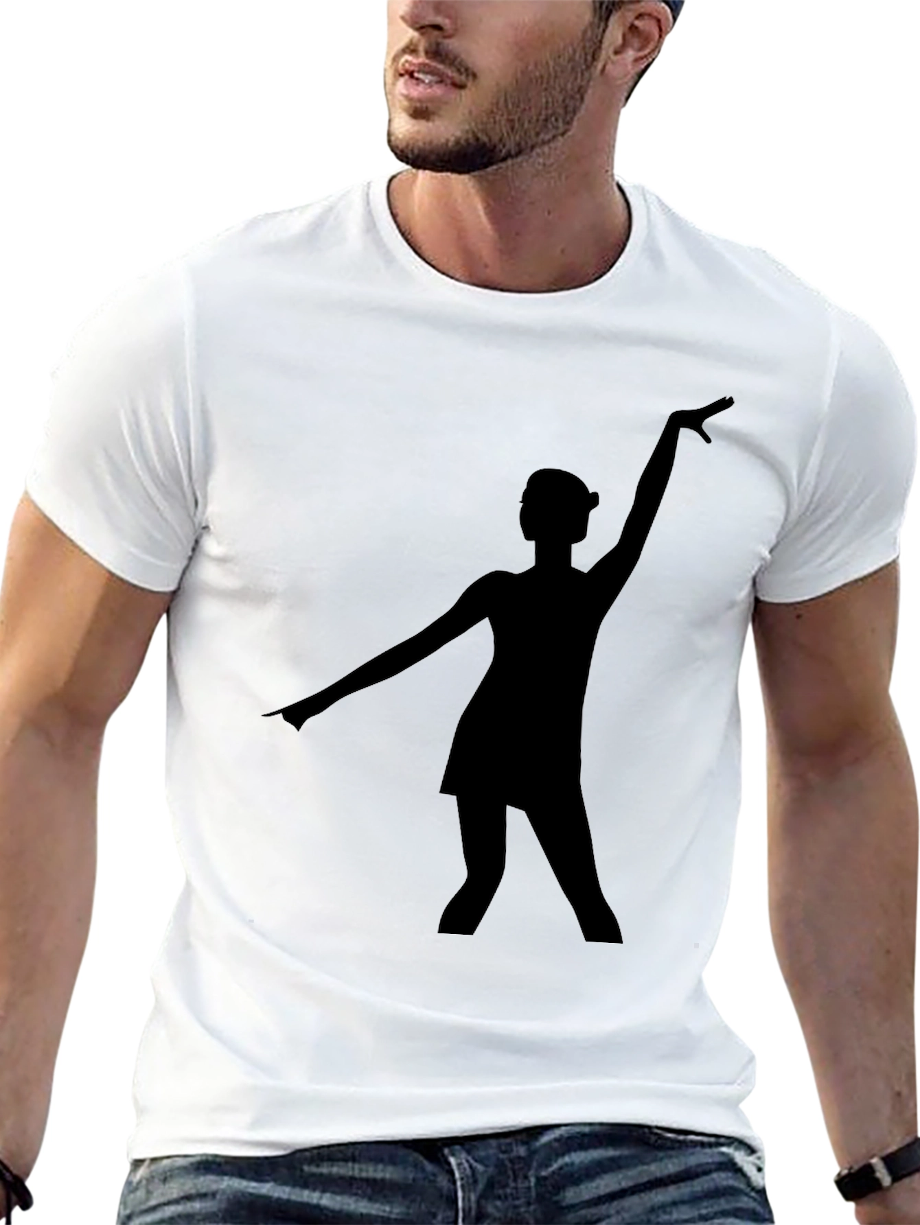 Black Silhouette Dancer Black T-Shirt view 13