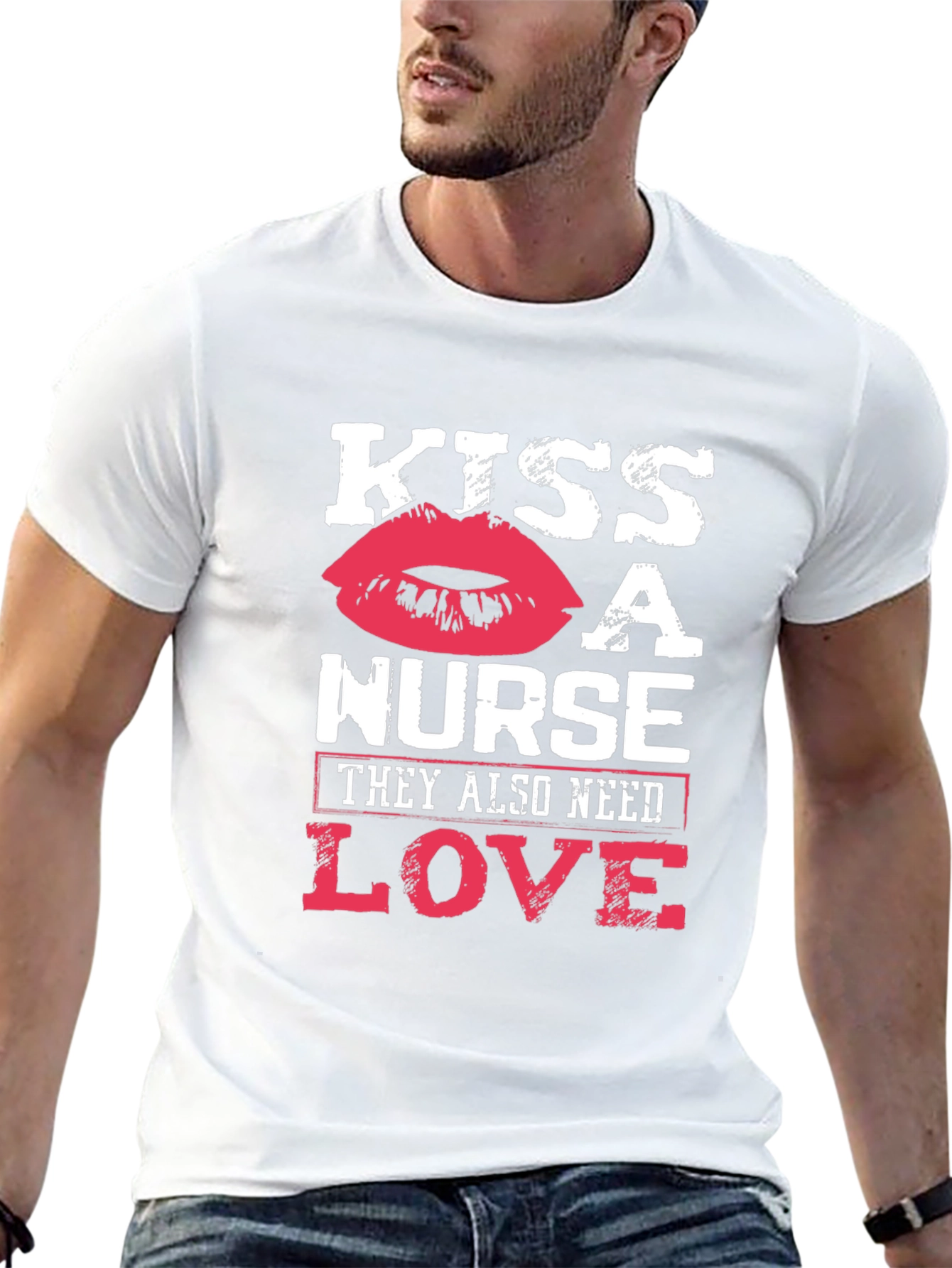 Black Kiss a Nurse T-Shirt - They Need Love Too! view 13