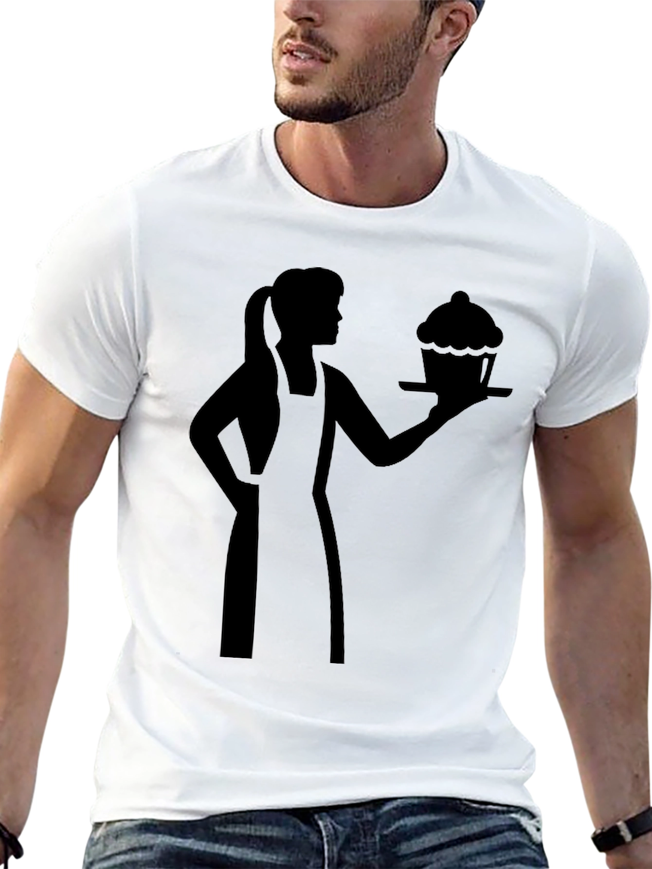 Black Baker Woman Cupcake Graphic T-Shirt view 13