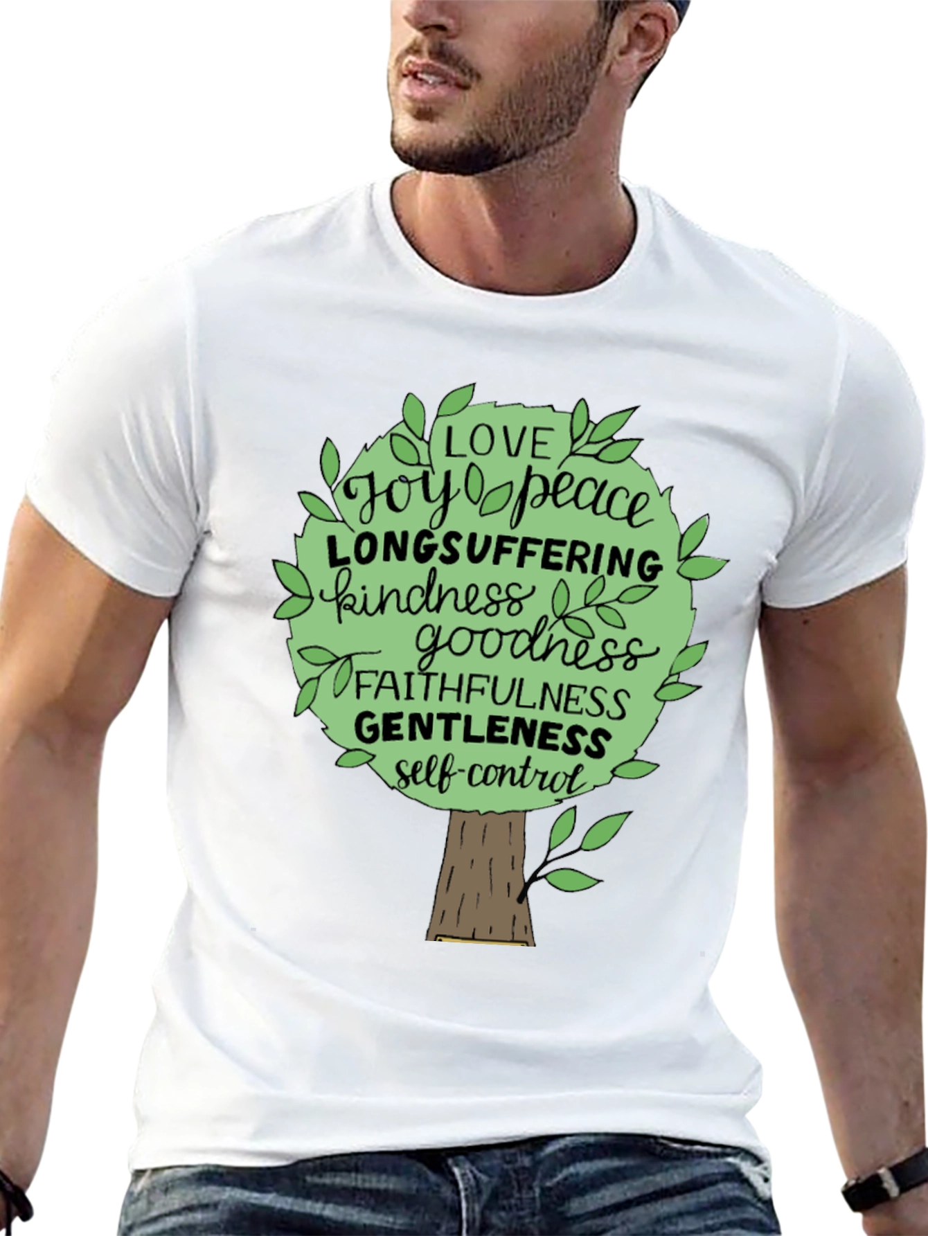 Black Fruit of the Spirit Tree T-Shirt Christian Gift view 13