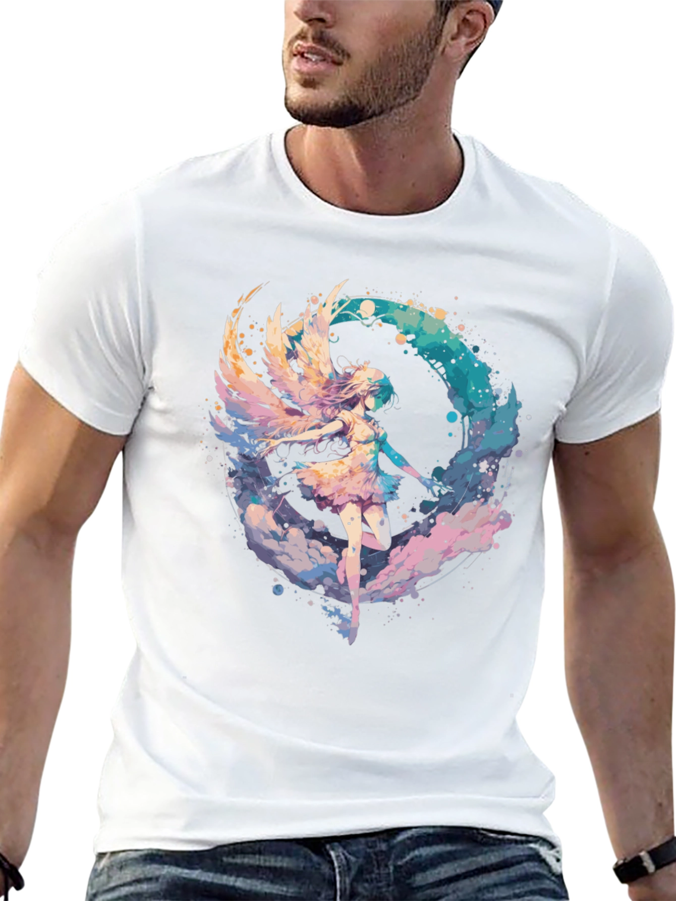 Black Angel Wing Graphic Tee - Stylish Comfort view 13