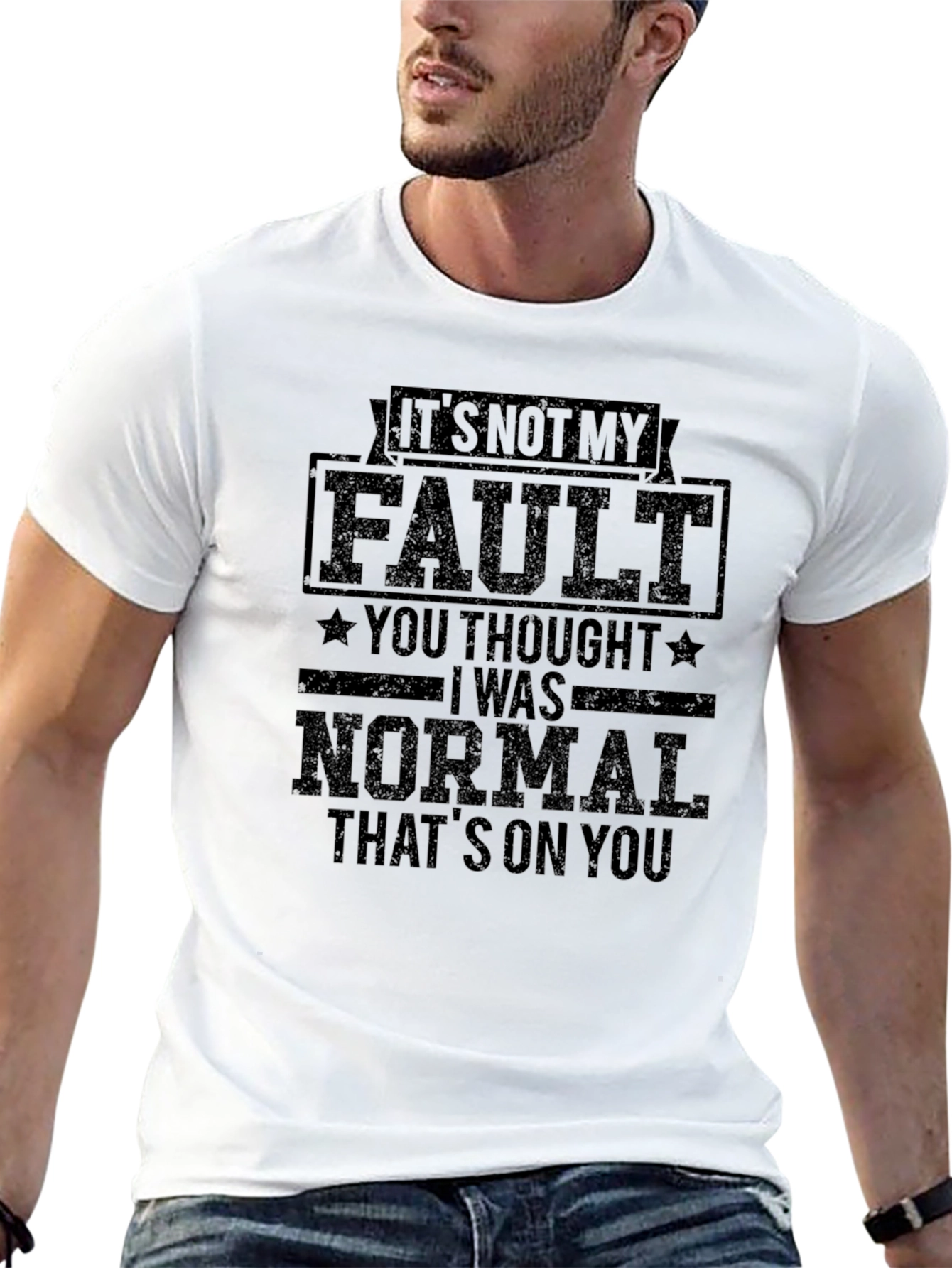 Black It's Not My Fault Funny Graphic T-Shirt view 13