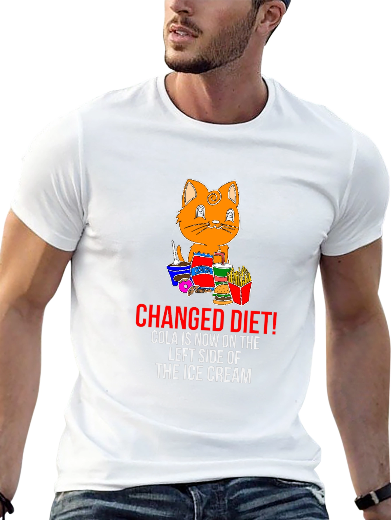 Black Changed Diet Funny Graphic T-Shirt view 13