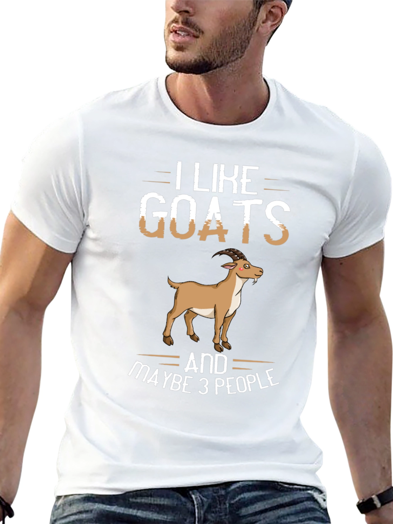 Black I Like Goats and Maybe 3 People Graphic Tee view 13