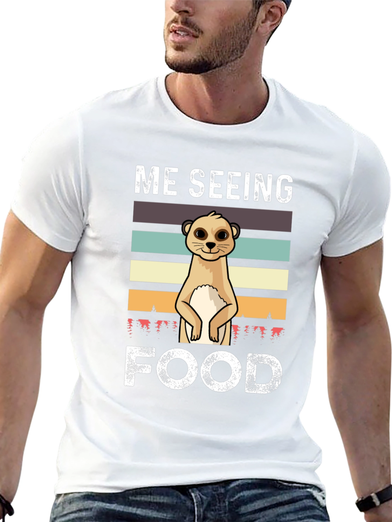 Black Me Seeing Food Meerkat Graphic Tee view 13