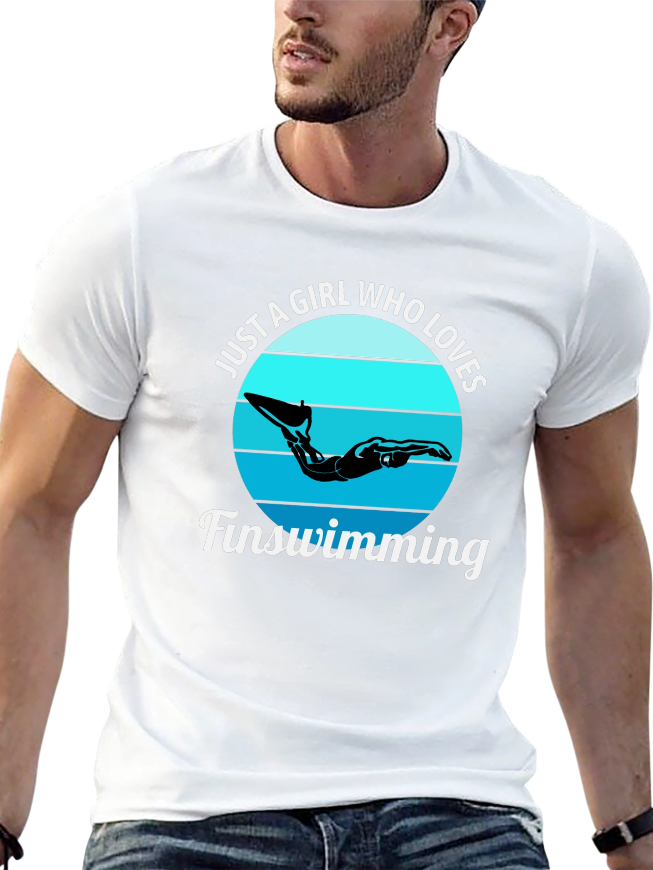 Black Girl Who Loves Finswimming Graphic T-Shirt view 13