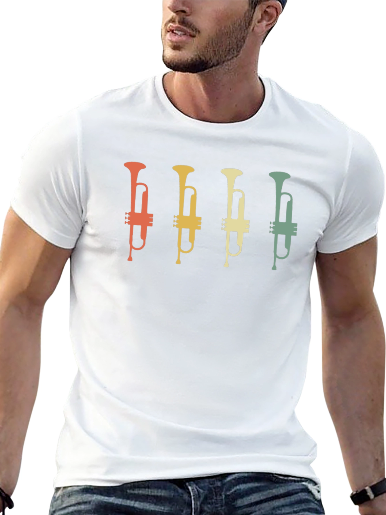 Black Retro Trumpet T-Shirt - Musician Tee view 13