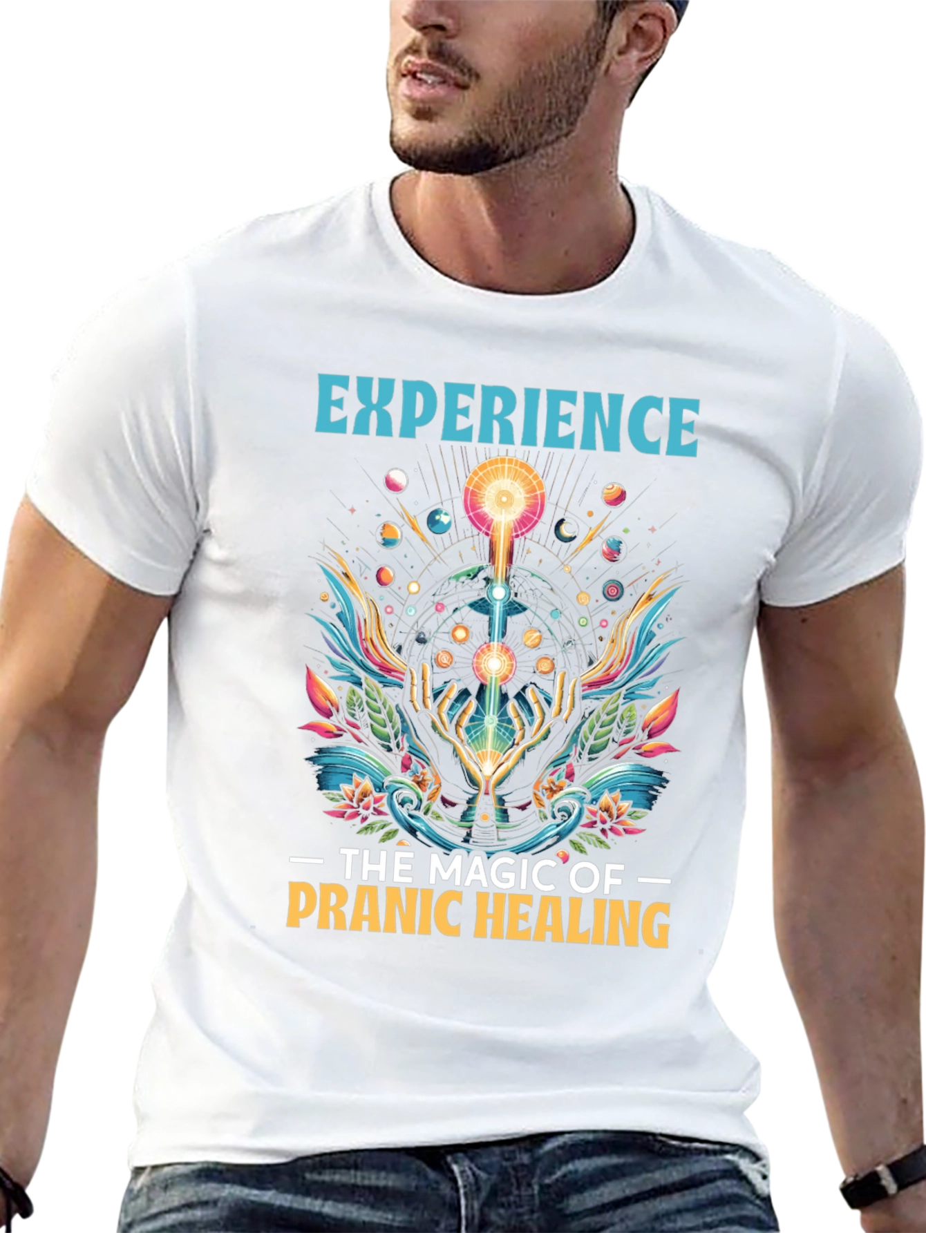 Black Pranic Healing Graphic T-Shirt view 13