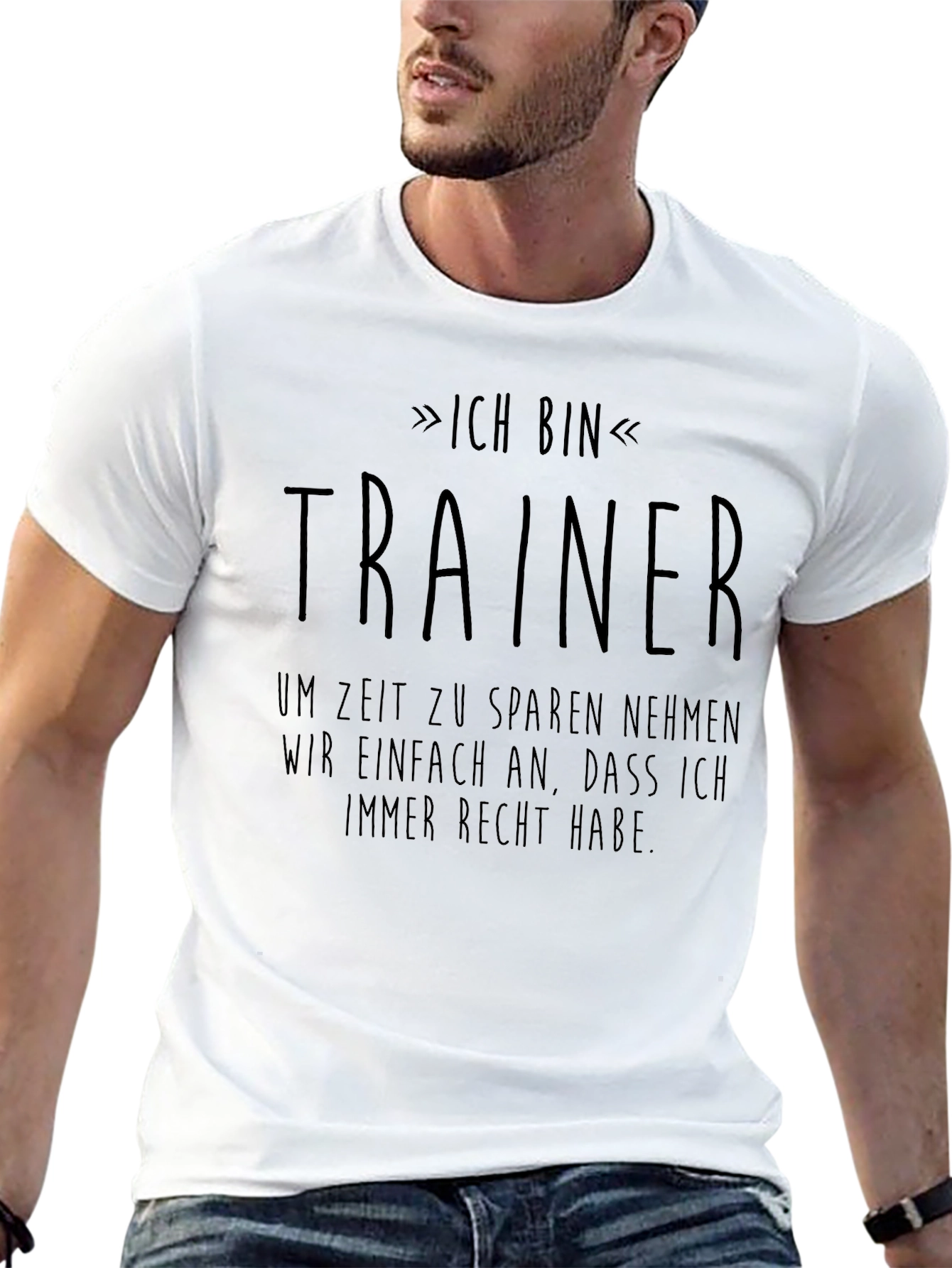 Black Ich Bin Trainer T-Shirt - German Saying Tee view 13