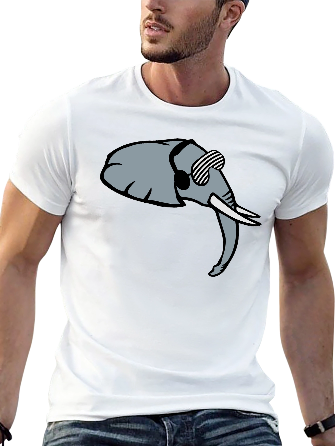 Black Cool Elephant Graphic Tee - Trendy Black Shirt view 13