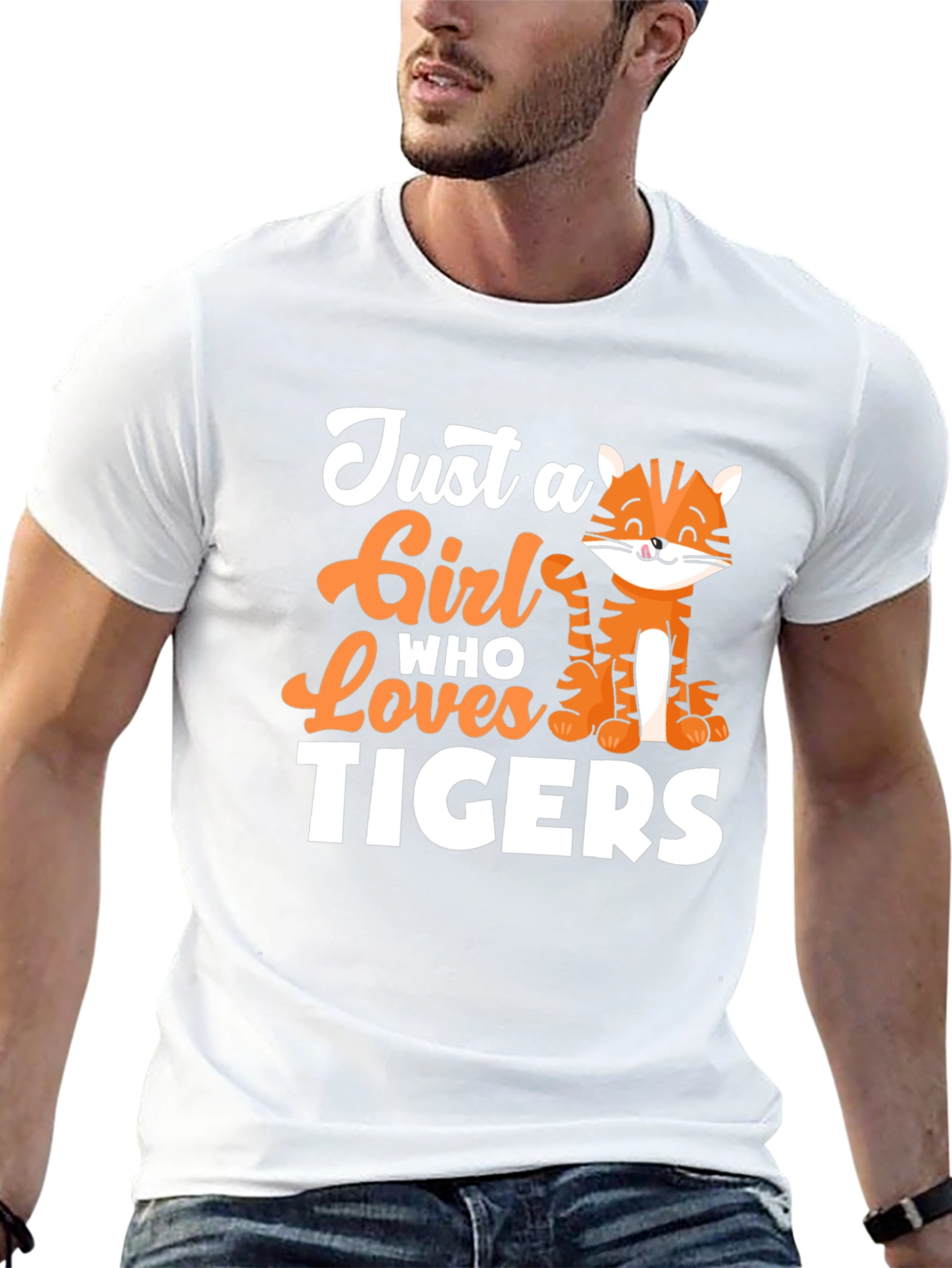 Black Just a Girl Who Loves Tigers Graphic Tee view 13